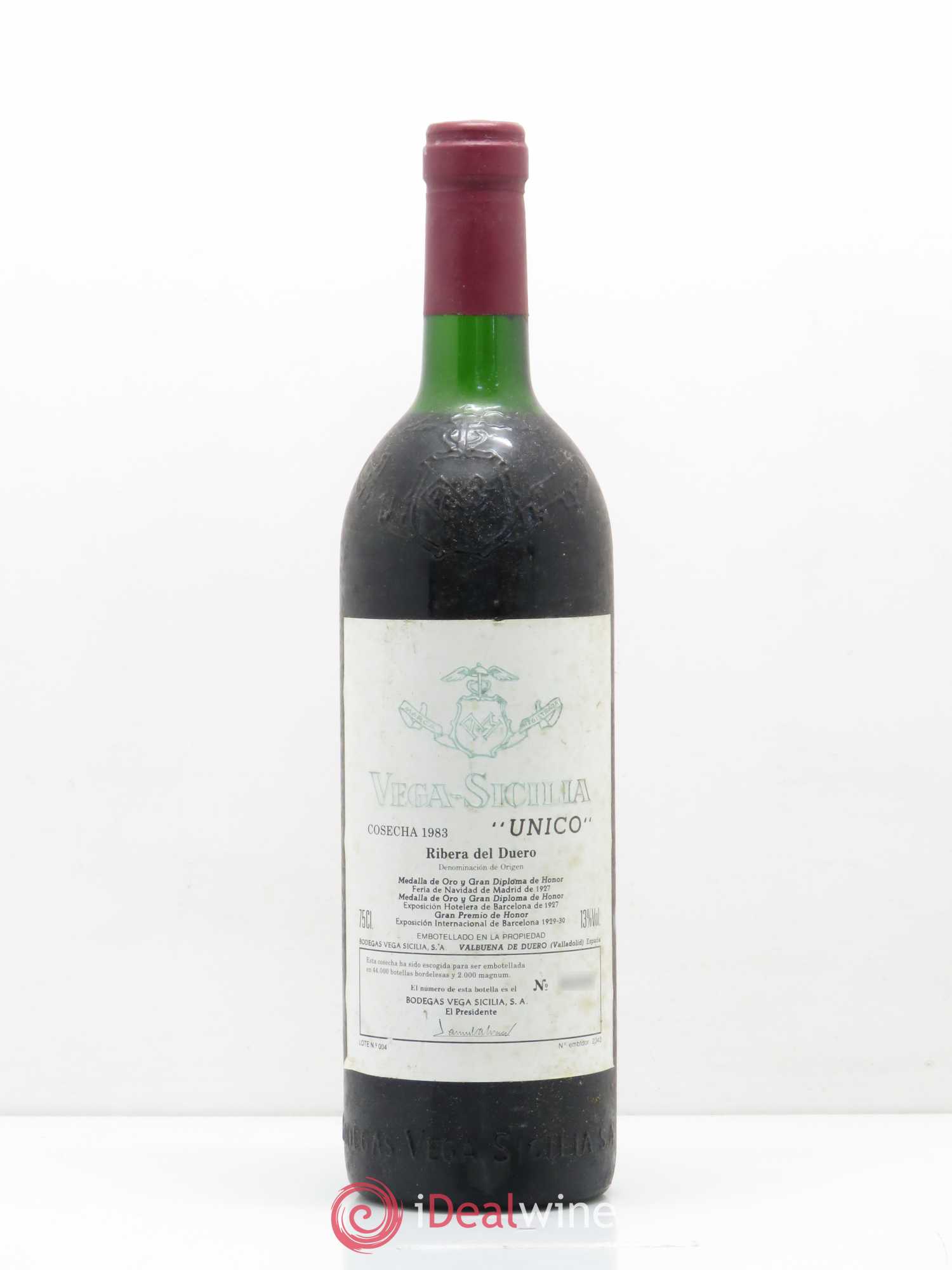Ribera Del Duero DO Vega Sicilia Unico Famille Alvarez 1983 - Lot de 1 bouteille - 0