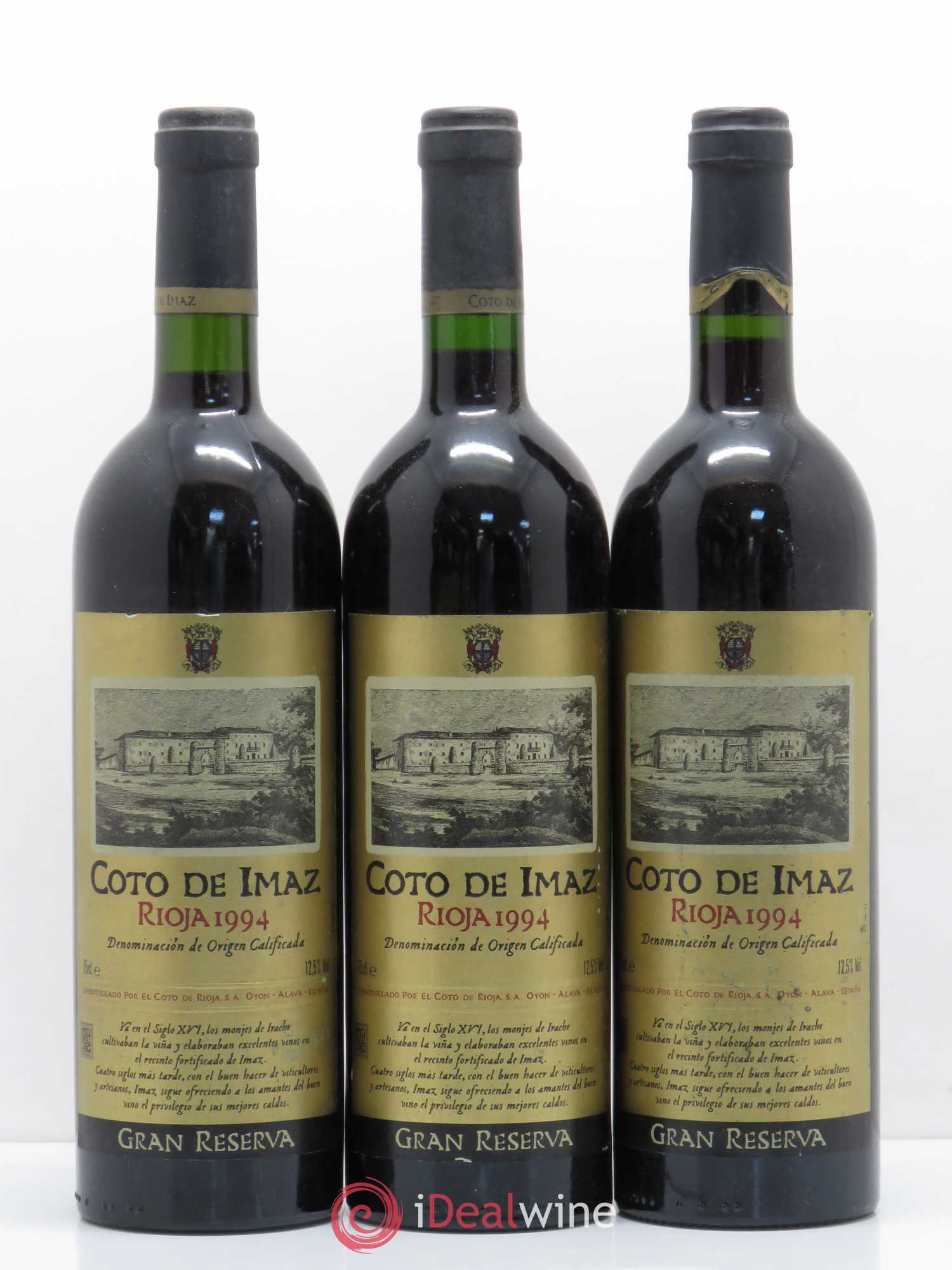 Rioja DOCA Coto de Imaz Gran Reserva 1994 - Lot de 3 bouteilles - 0