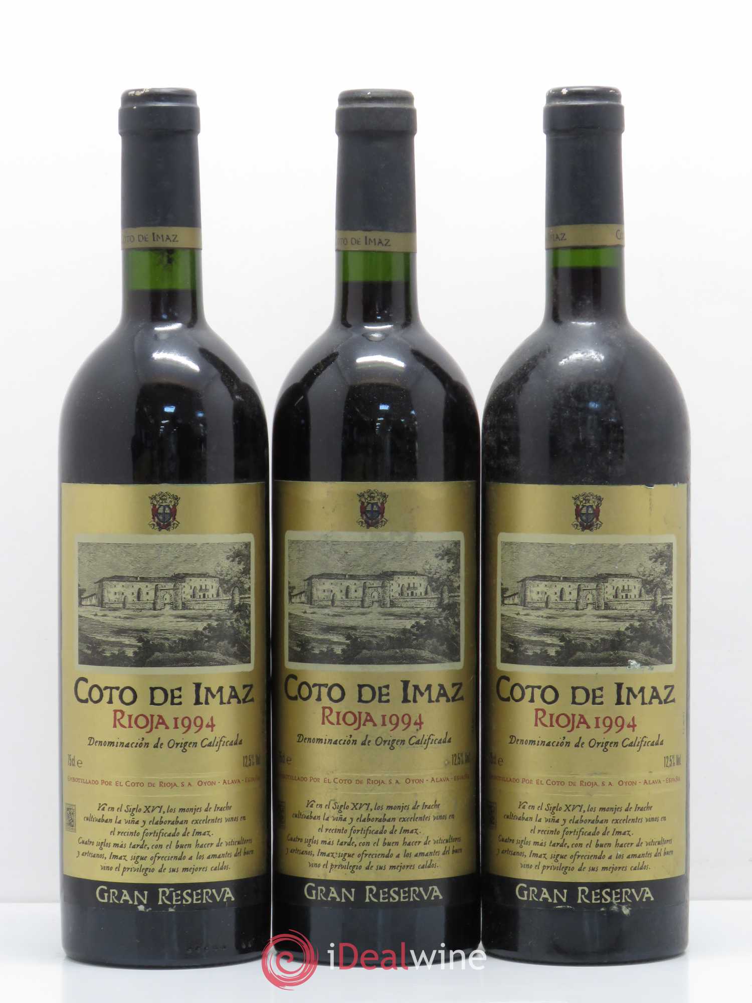 Rioja DOCA Coto de Imaz Gran Reserva 1994 - Lotto di 3 bottiglie - 0