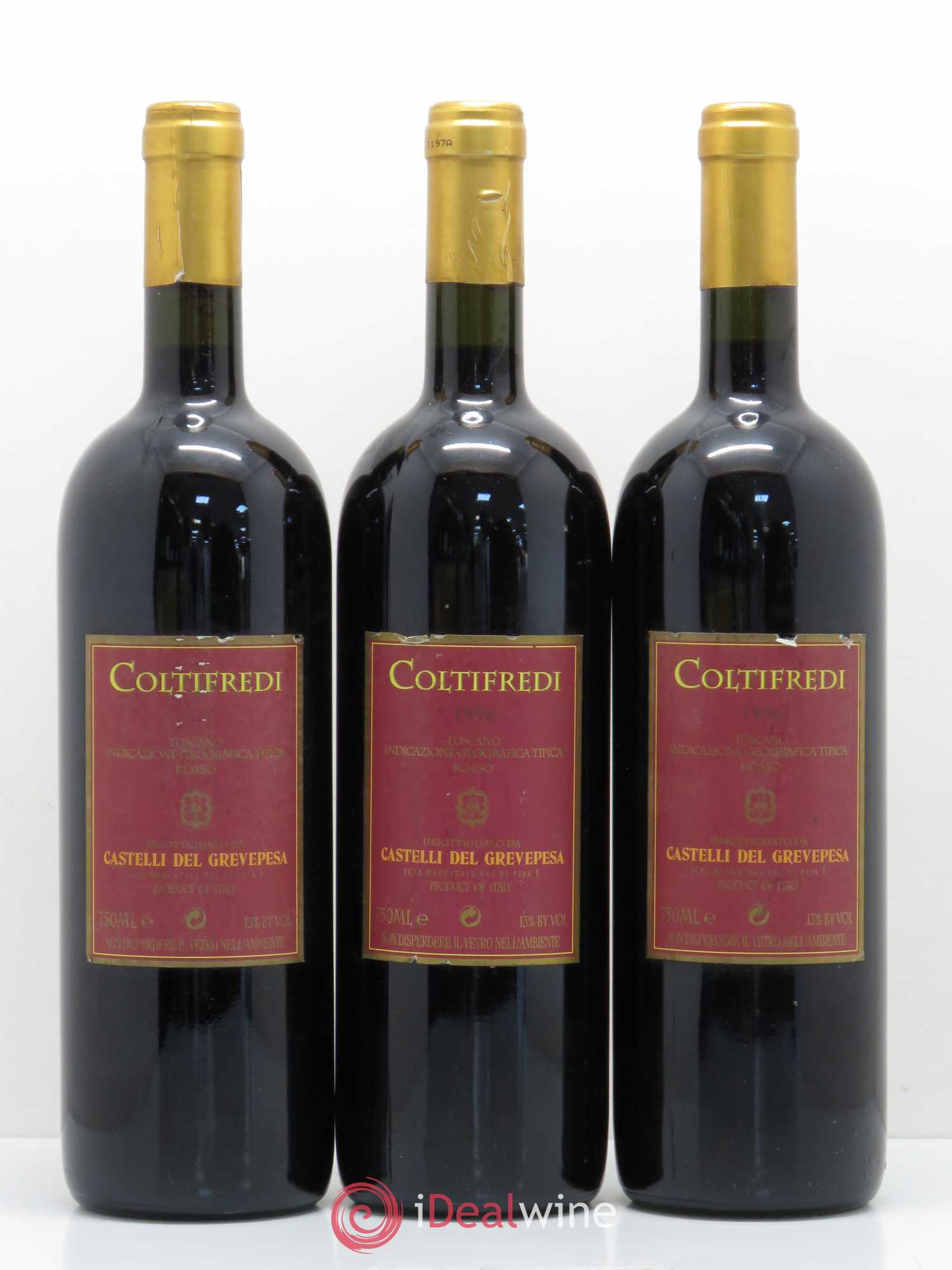 Chianti Classico DOCG Castelli del Grevepesa Coltifredi 1996 - Posten von 3 Flaschen - 1