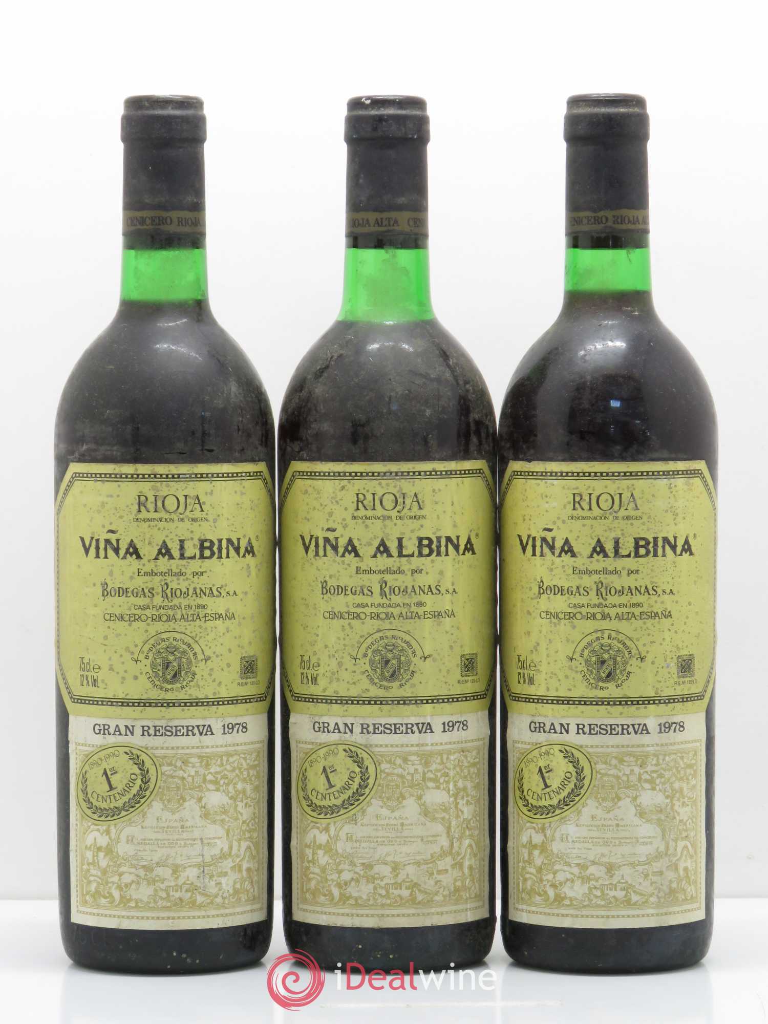 Rioja DOCA Vina Albina Gran Reserva 1978 - Lotto di 3 bottiglie - 0