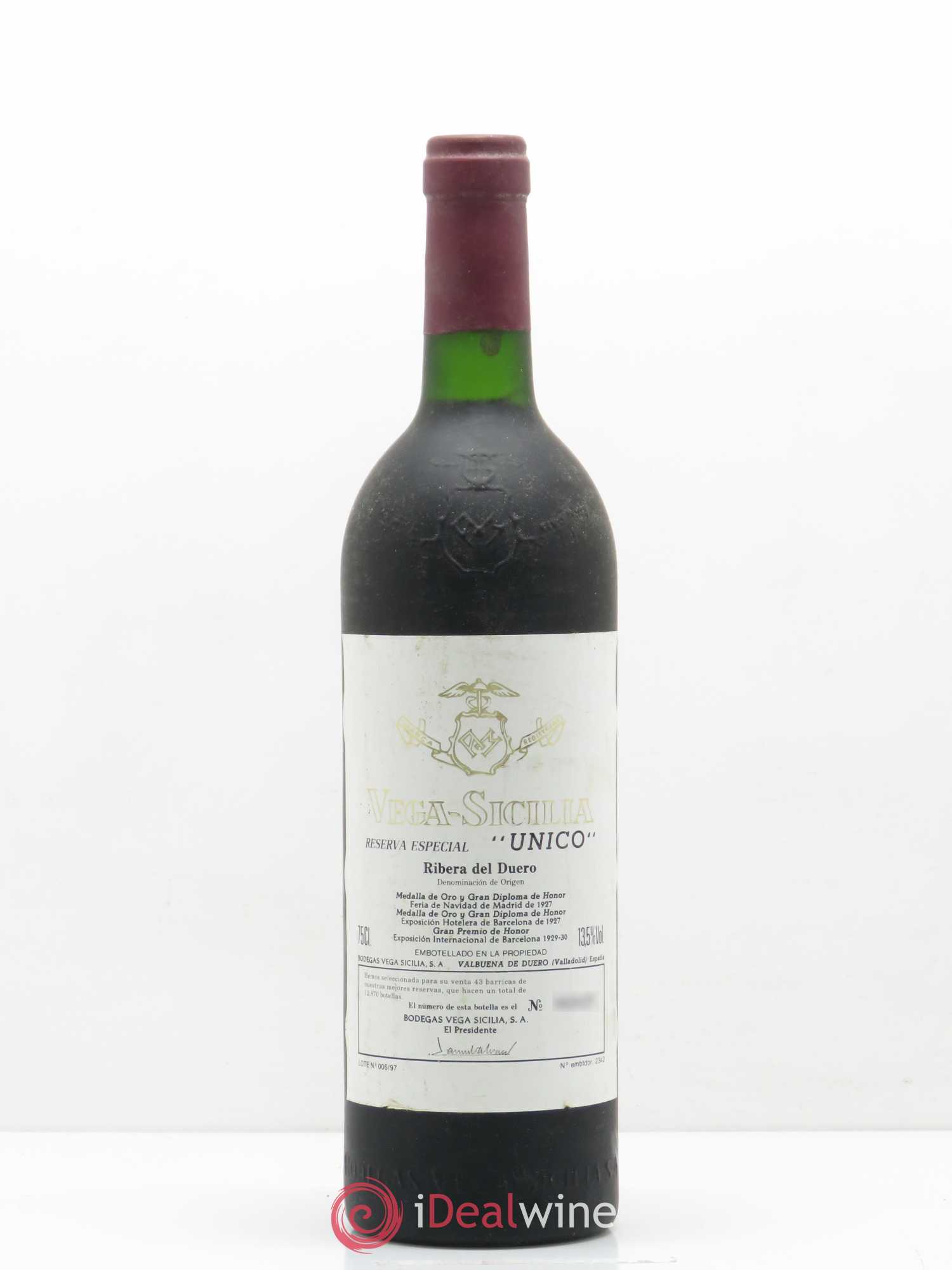 Ribera Del Duero Vega Sicilia Unico Reserva Especial Famille Alvarez - Lot de 1 bouteille - 0