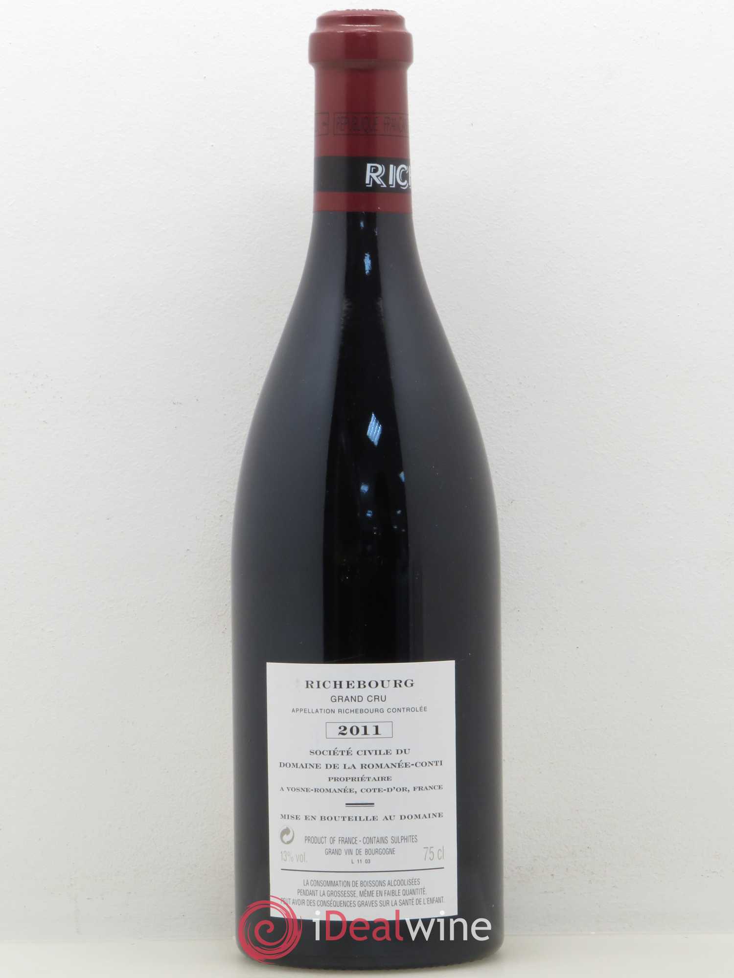 Richebourg Grand Cru Domaine de la Romanée-Conti 2011 - Lot de 1 bouteille - 1