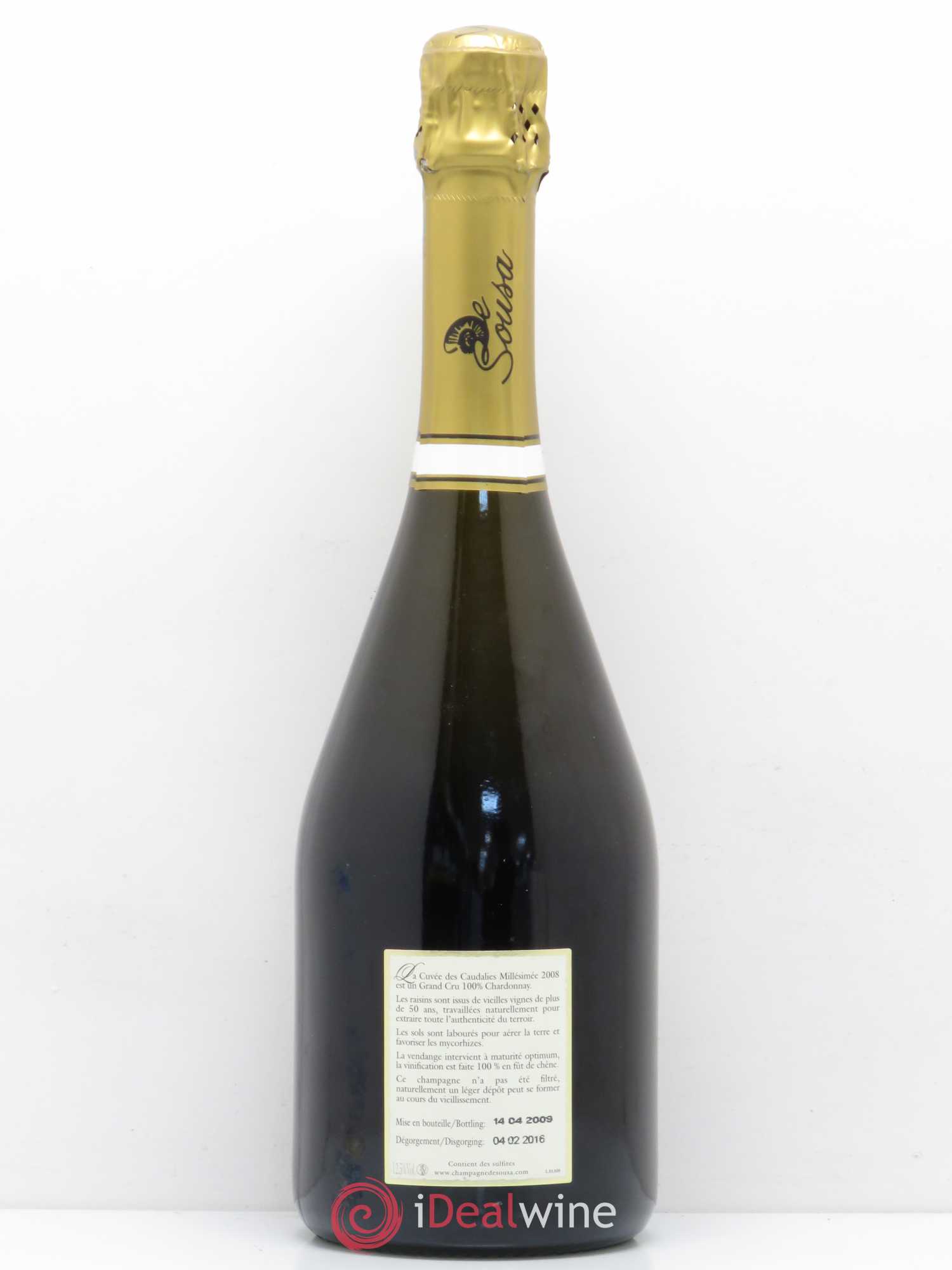 Cuvée des Caudalies Grand Cru Extra-Brut De Sousa 2008 - Lot de 1 bouteille - 1
