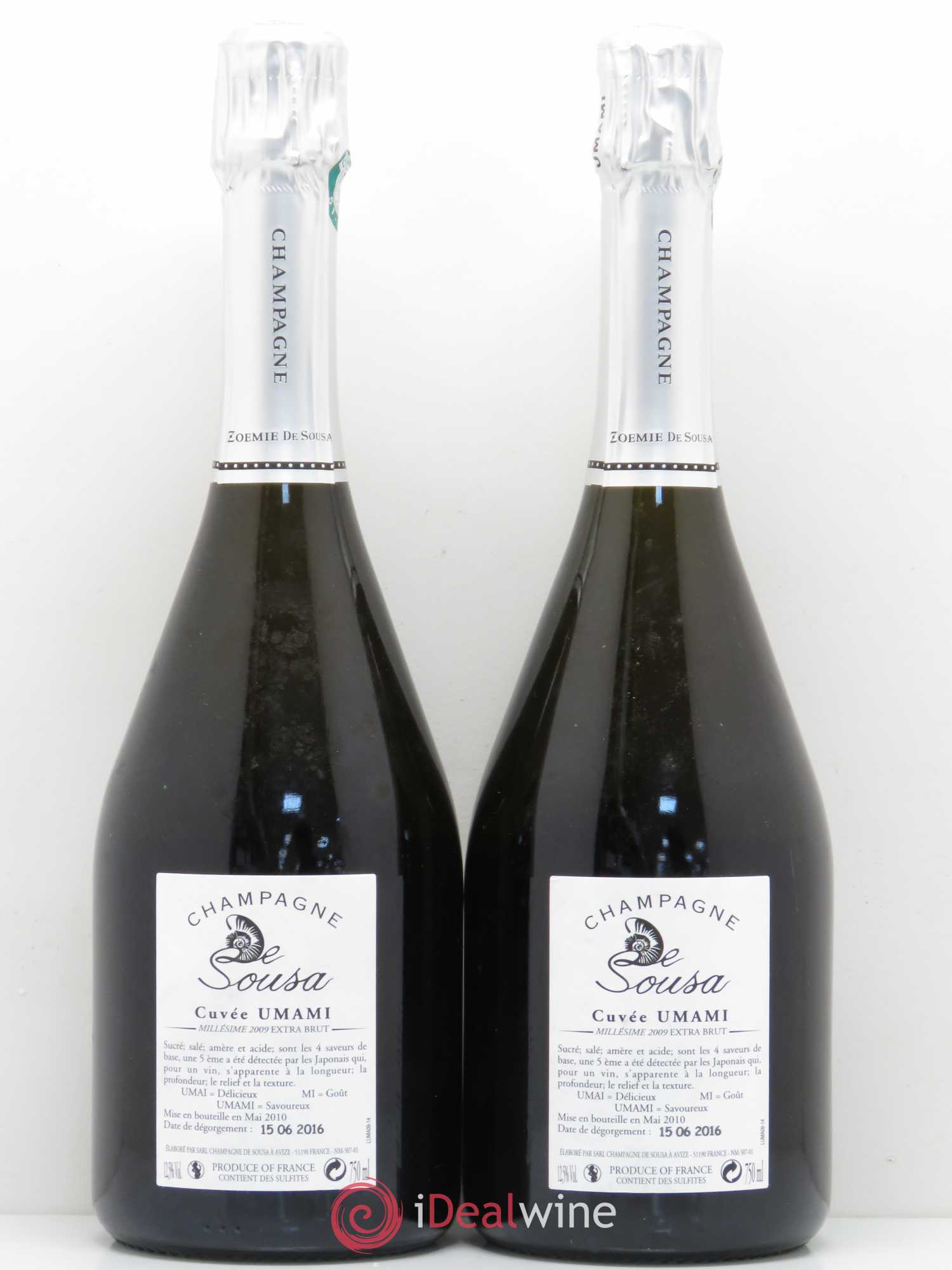 Champagne Grand Cru Extra Brut Cuvée Umami De Sousa 2009 - Posten von 2 Flaschen - 1