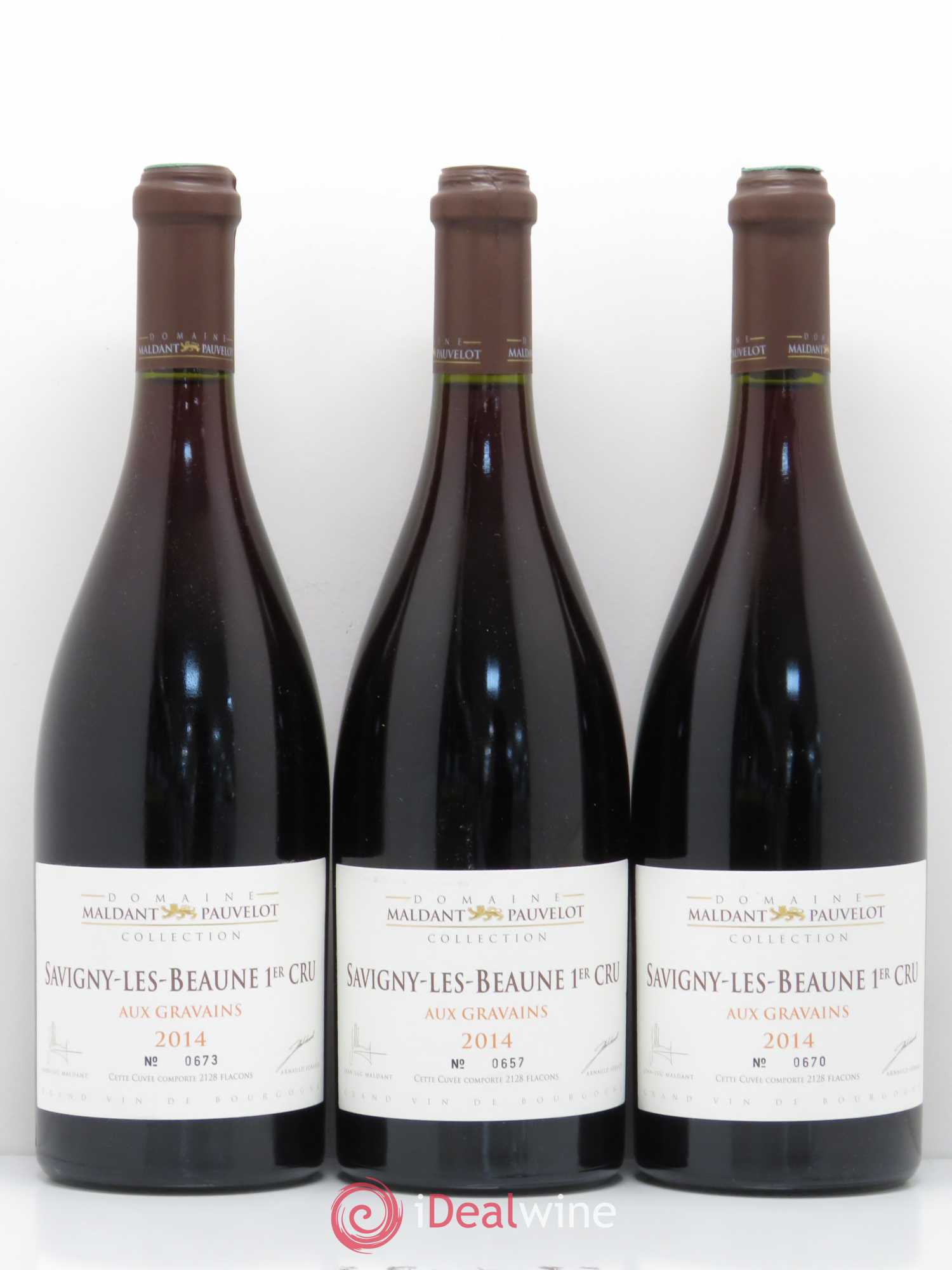 Savigny-lès-Beaune 1er Cru Aux Gravains Domaine Maldant Pauvelot 2014 - Posten von 3 Flaschen - 0