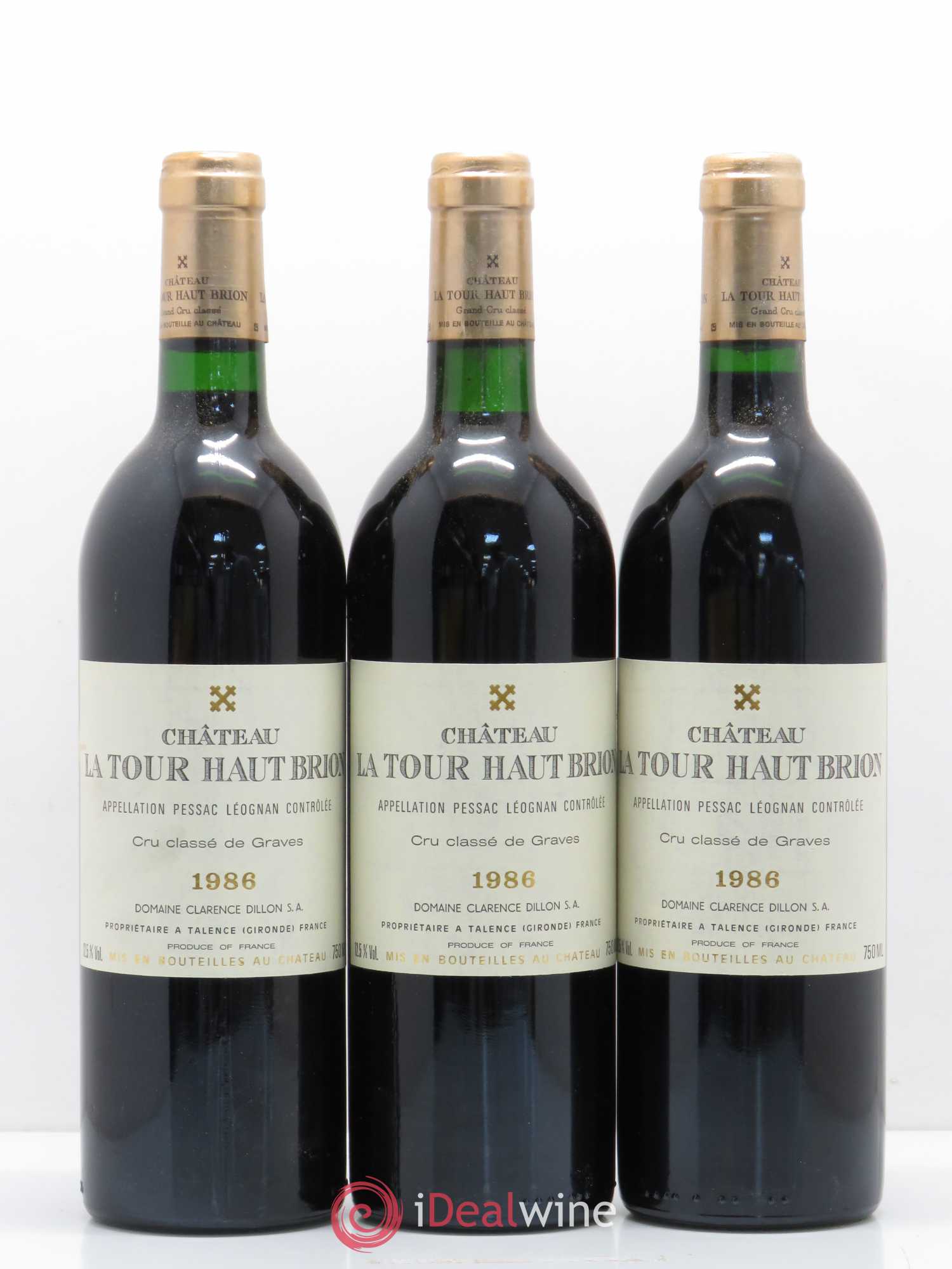 Château la Tour Haut-Brion Cru Classé de Graves 1986 - Lot de 12 bouteilles - 1