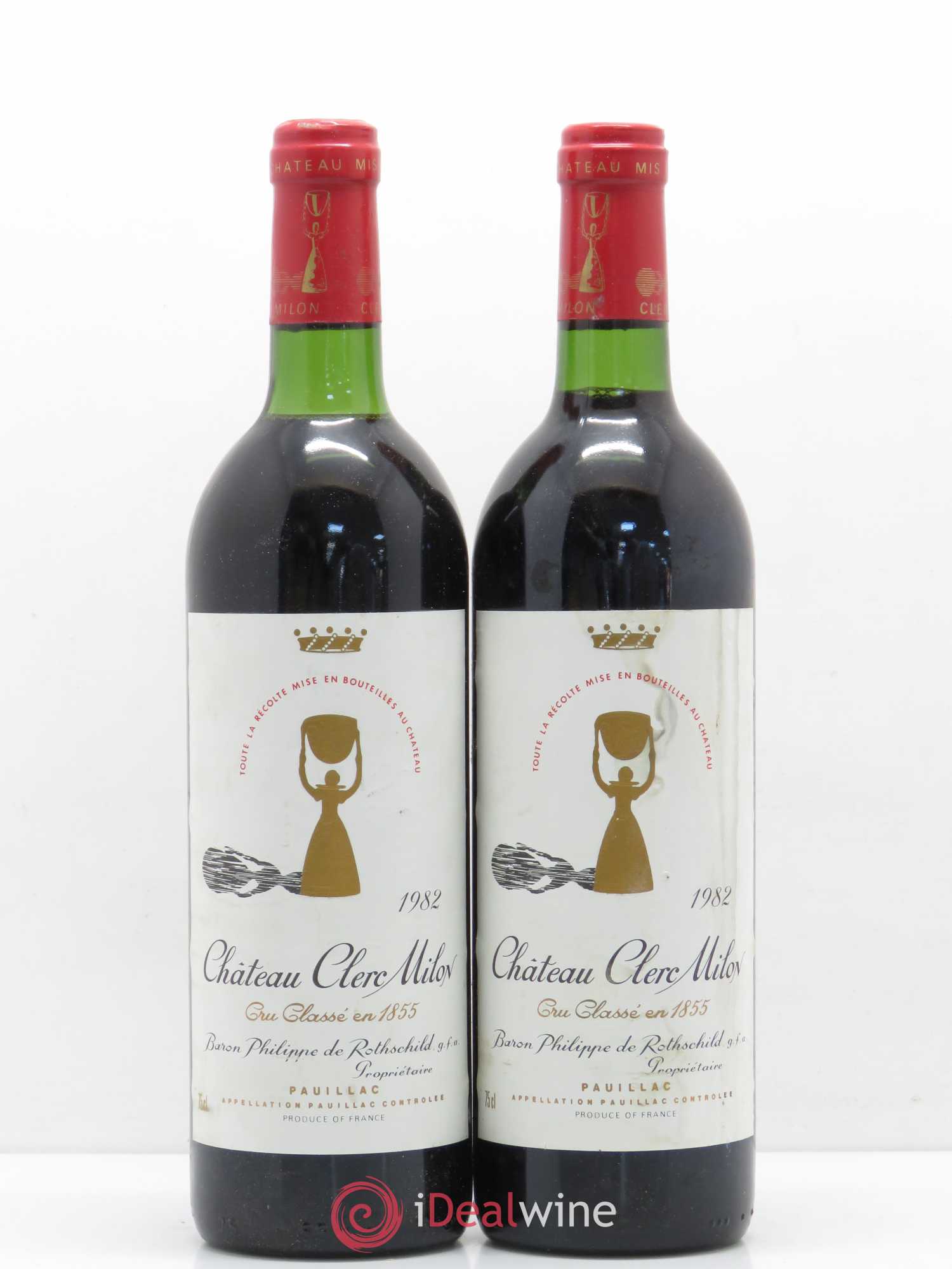 Château Clerc Milon 5ème Grand Cru Classé 1982 - Lot de 2 bouteilles - 0