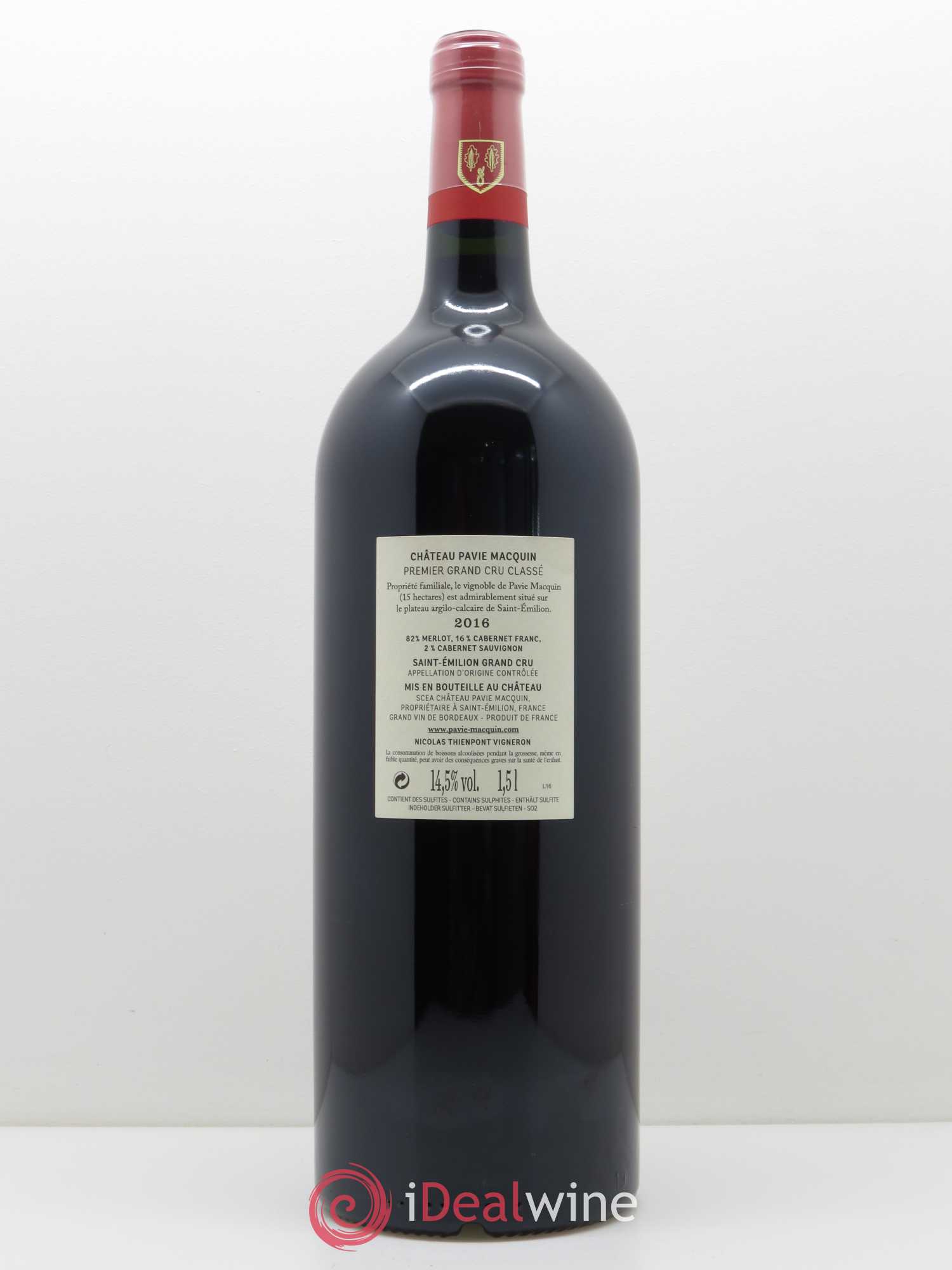 Château Pavie Macquin 1er Grand Cru Classé B (CBO à partir de 3 mgs) 2016 - Posten von 1 Magnum - 1