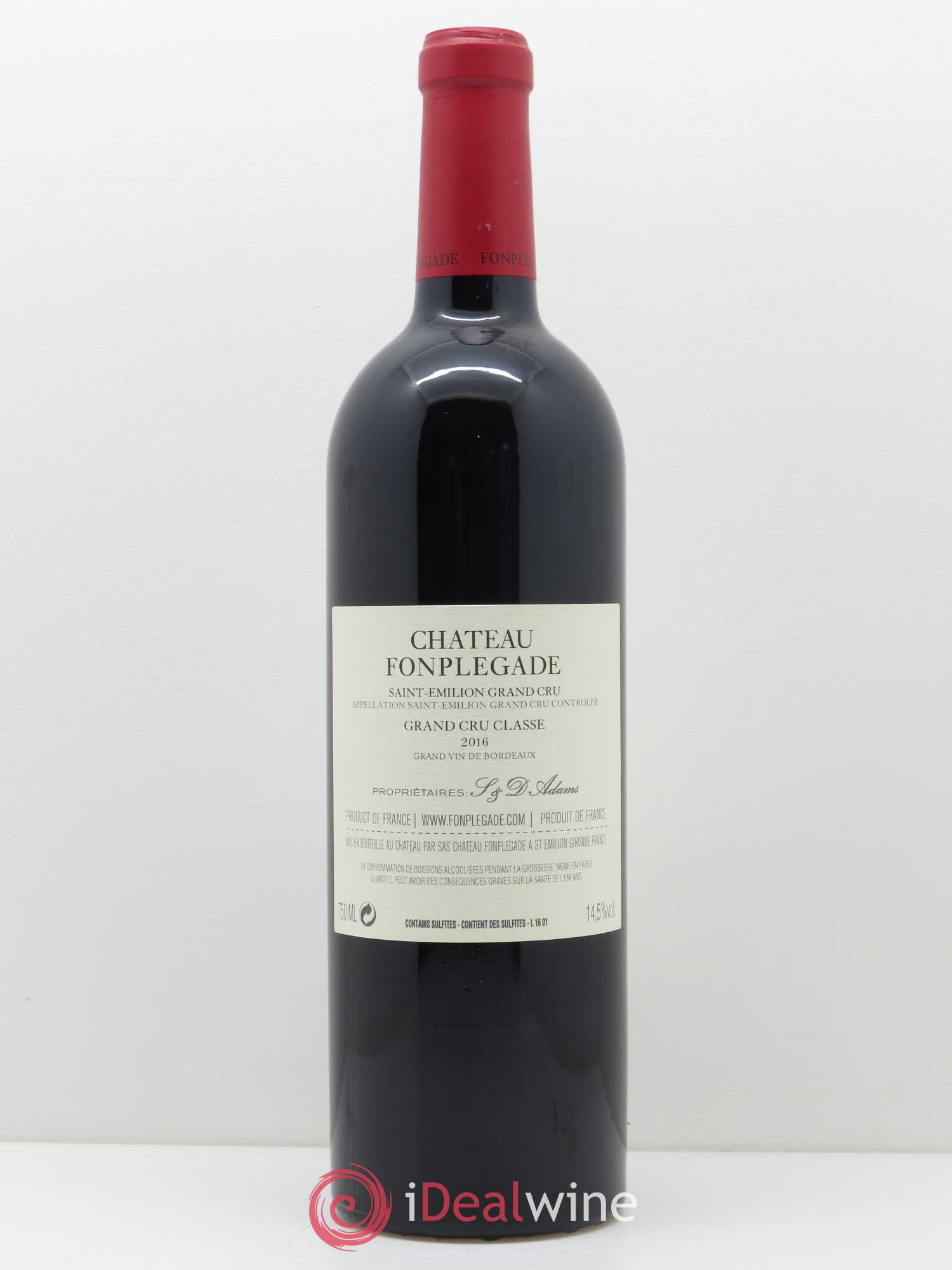 Château Fonplegade Grand Cru Classé 2016 - Lot de 1 bouteille - 1
