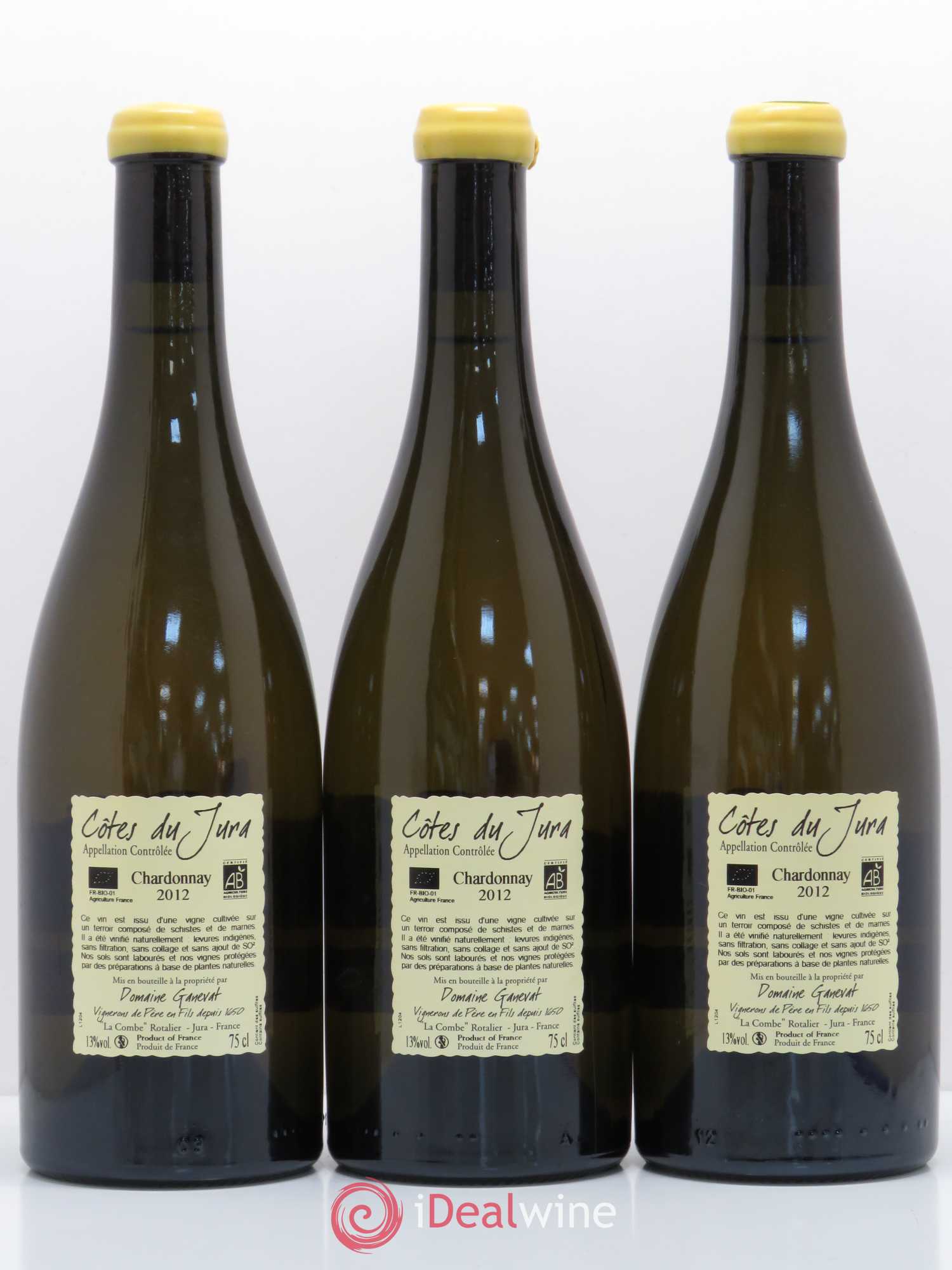 Côtes du Jura Grusse en Billat Jean-François Ganevat (Domaine) 2012 - Lot de 3 bouteilles - 1
