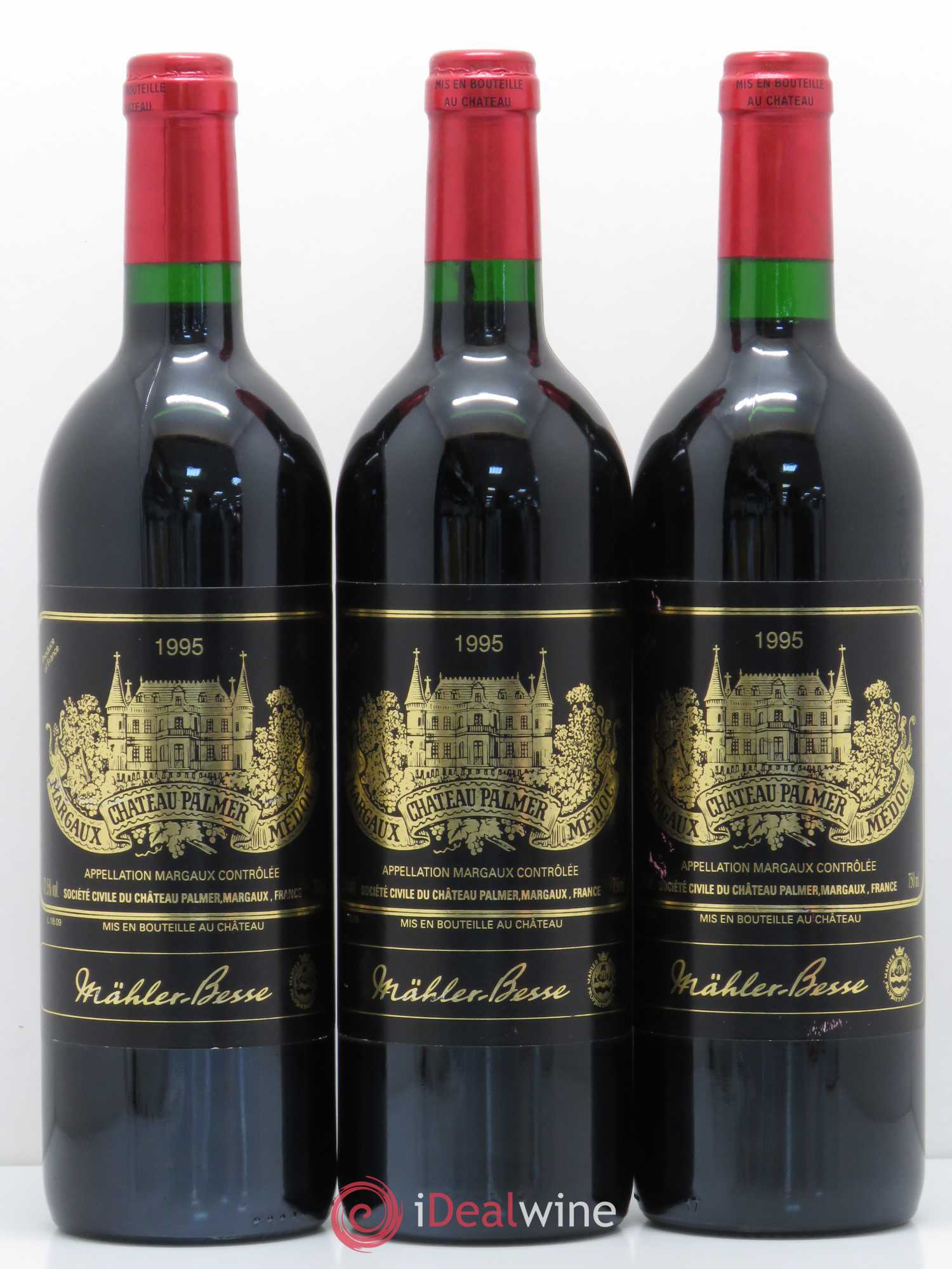 Château Palmer 3ème Grand Cru Classé 1995 - Lot de 3 bouteilles - 0