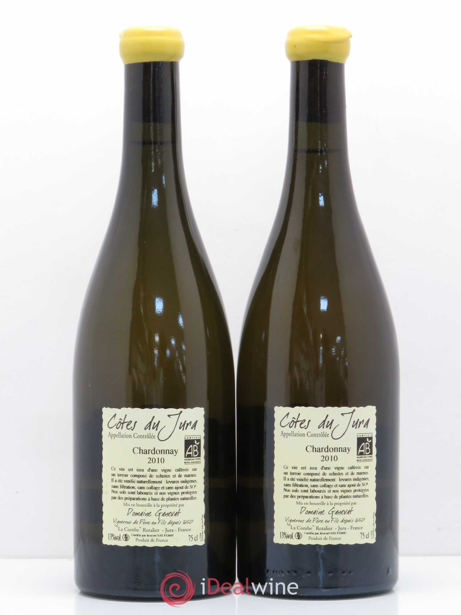 Côtes du Jura Grusse en Billat Jean-François Ganevat (Domaine) 2010 - Lot de 2 bouteilles - 1