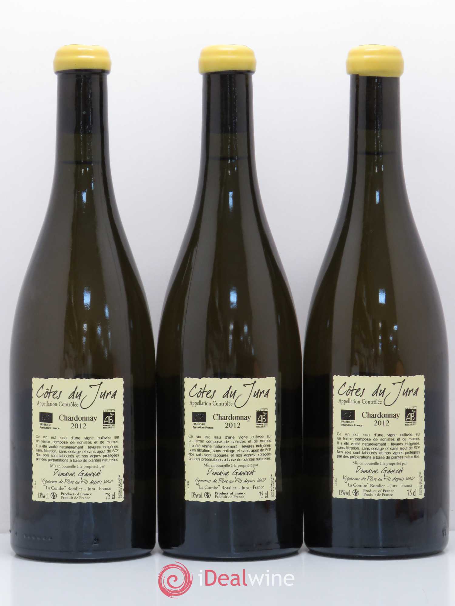 Côtes du Jura Grusse en Billat Jean-François Ganevat (Domaine) 2012 - Lot de 3 bouteilles - 1