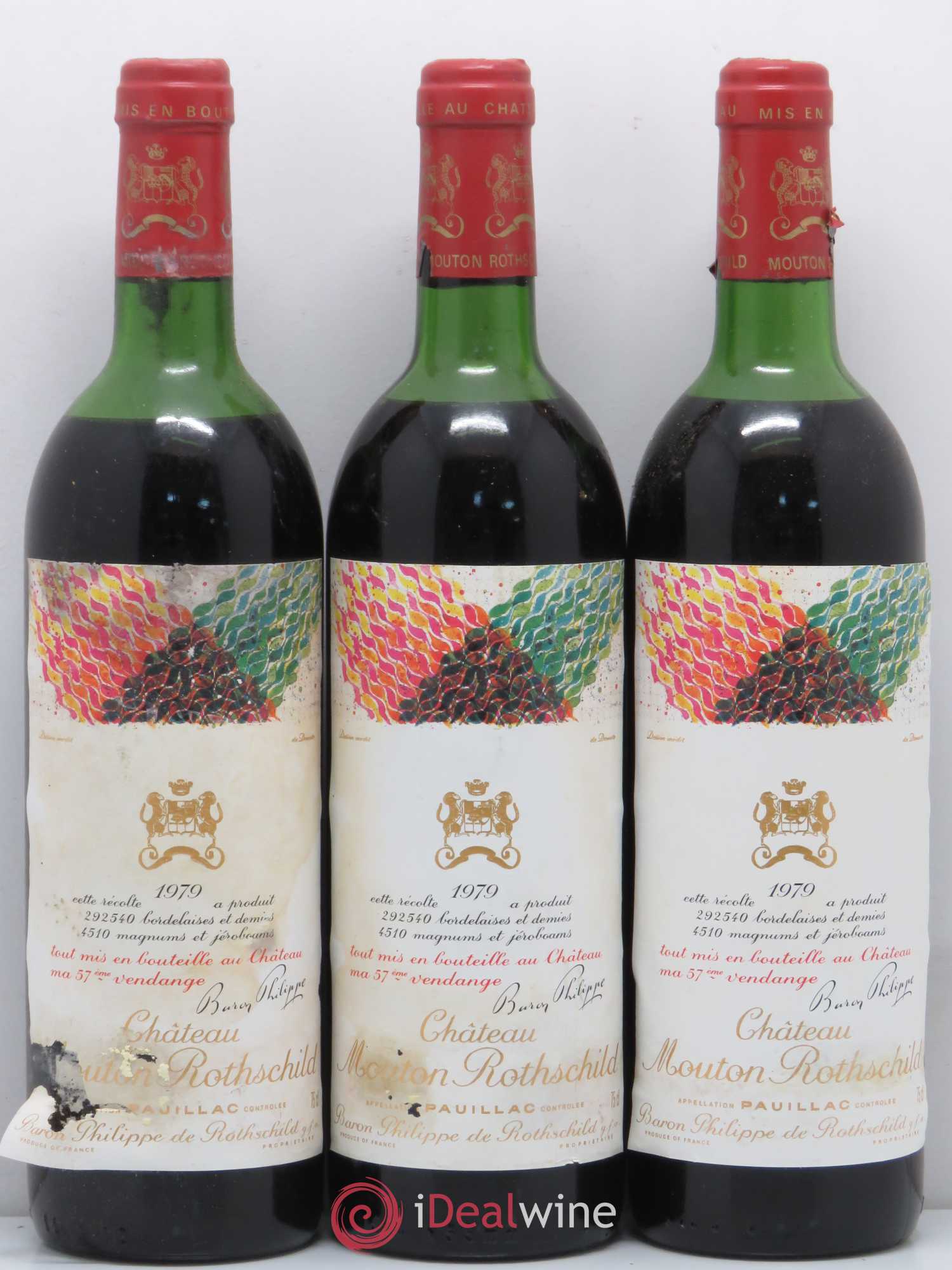 Château Mouton Rothschild 1er Grand Cru Classé 1979 - Lot de 12 bouteilles - 1