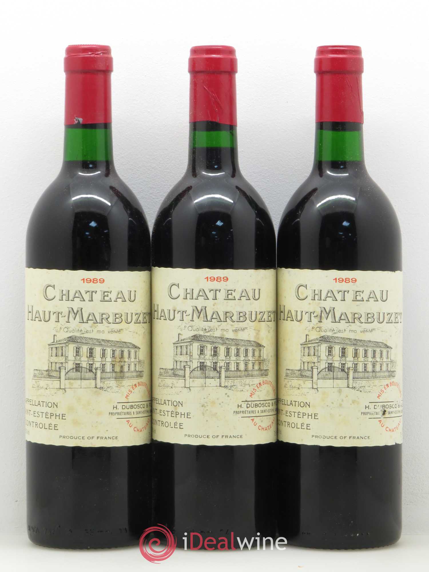 Château Haut Marbuzet 1989 - Lot de 12 bouteilles - 1