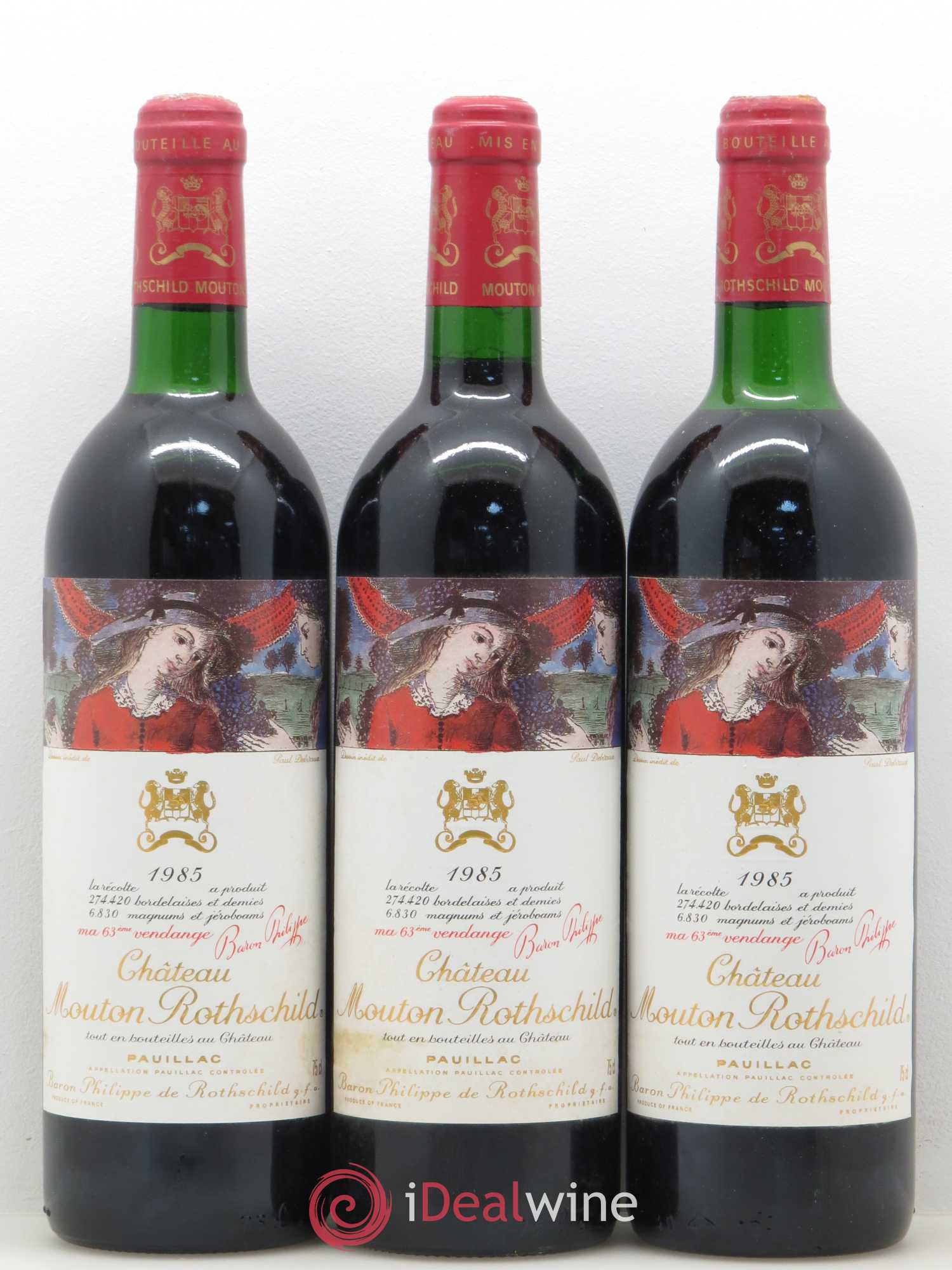 Château Mouton Rothschild 1er Grand Cru Classé 1985 - Lot de 12 bouteilles - 2