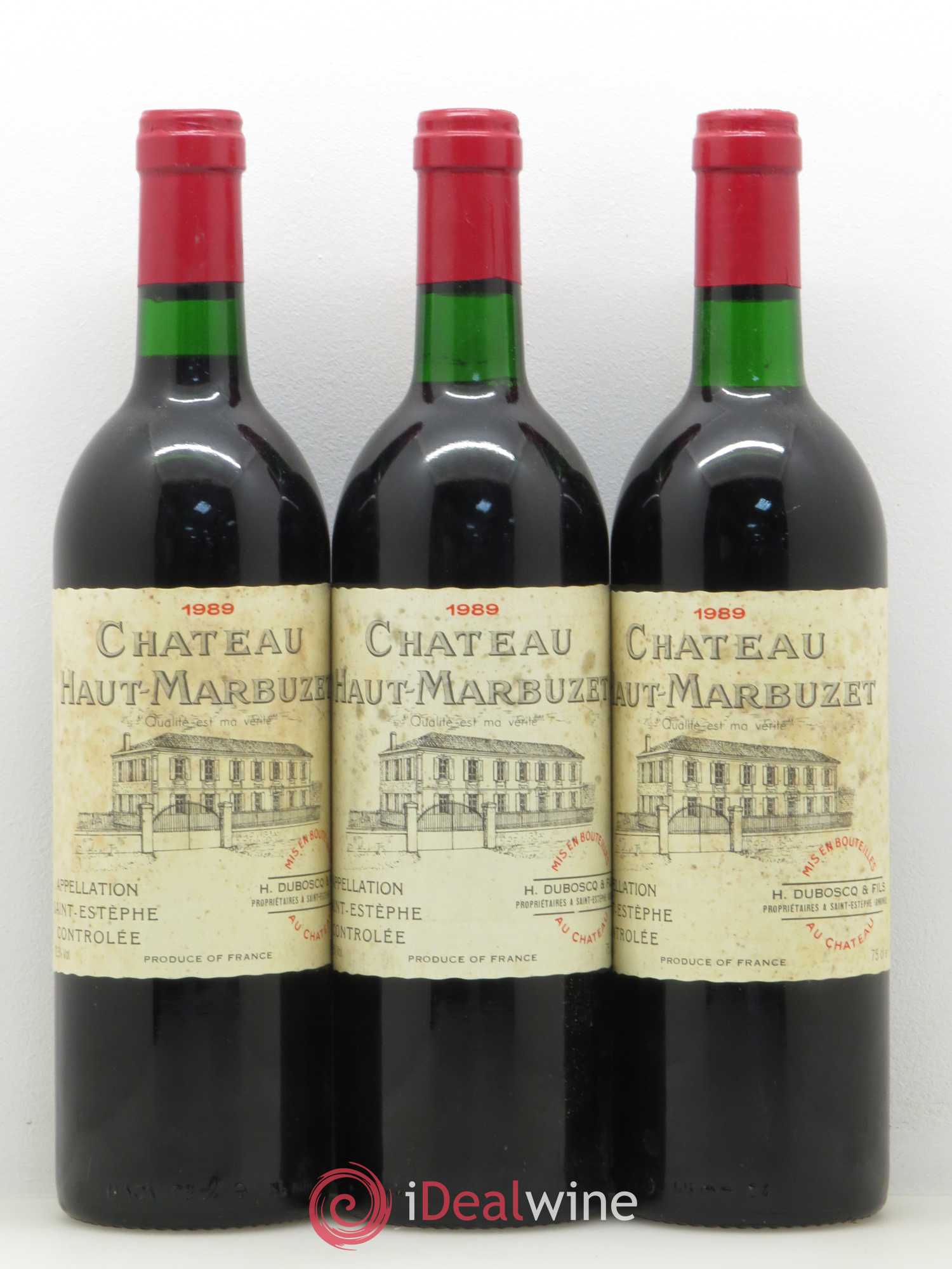 Château Haut Marbuzet 1989 - Lot de 12 bouteilles - 1