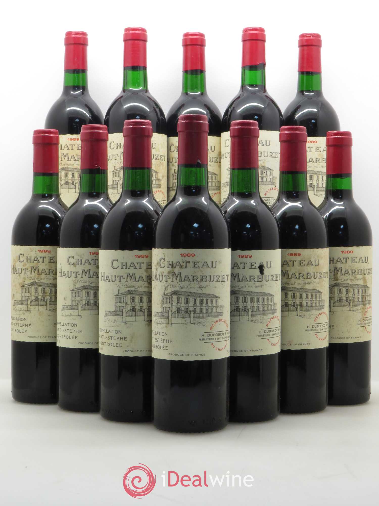 Château Haut Marbuzet 1989 - Lot de 12 bouteilles - 0