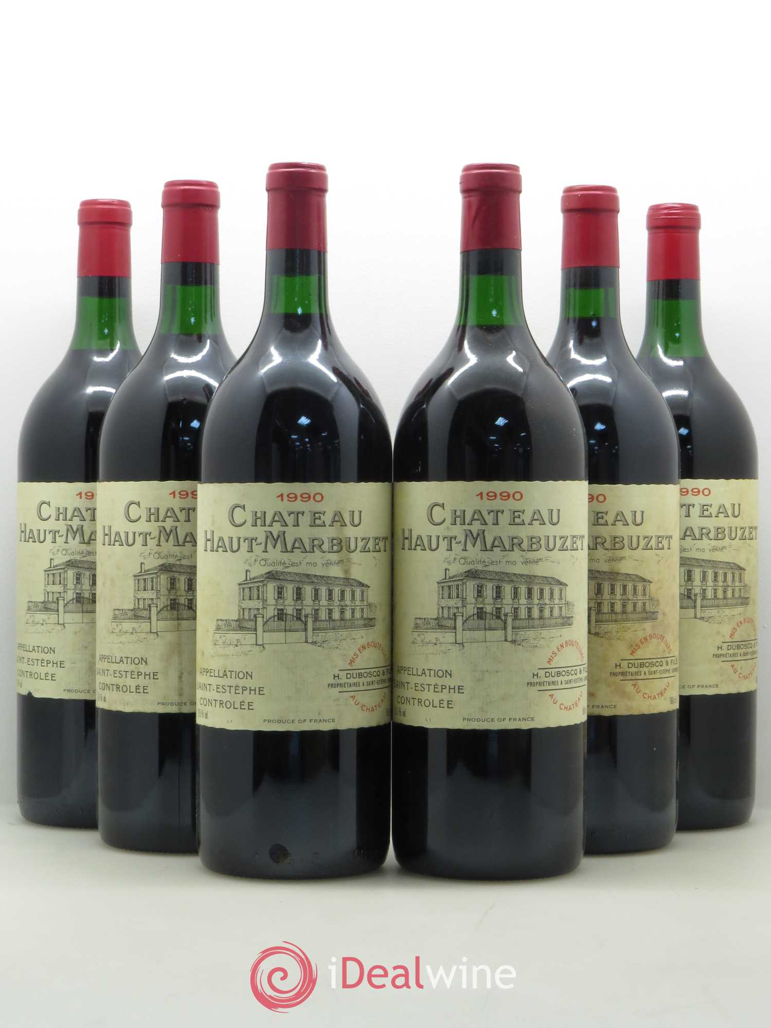 Château Haut Marbuzet 1990 - Lot de 6 magnums - 0