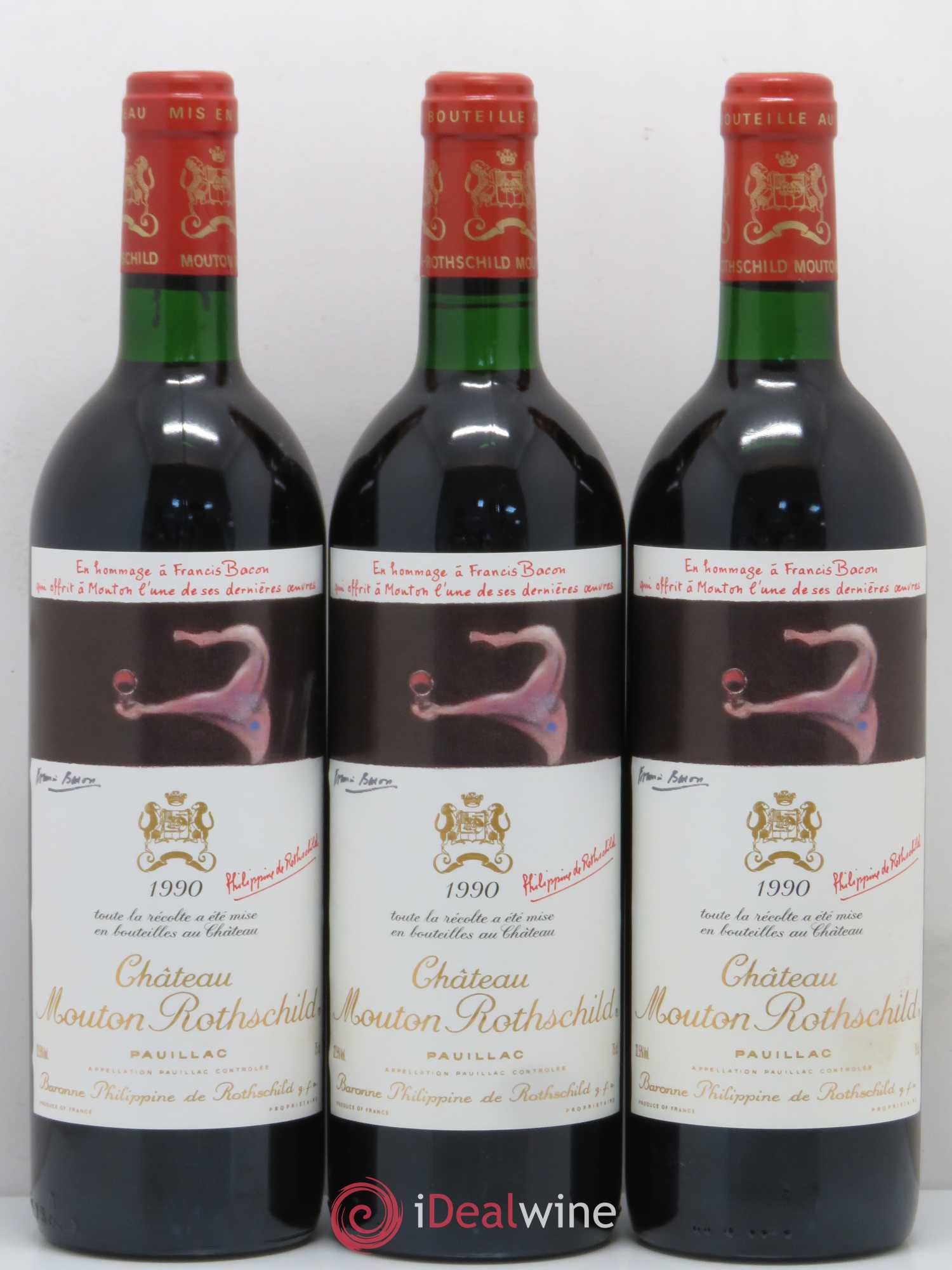 Château Mouton Rothschild 1er Grand Cru Classé 1990 - Lot de 12 bouteilles - 1