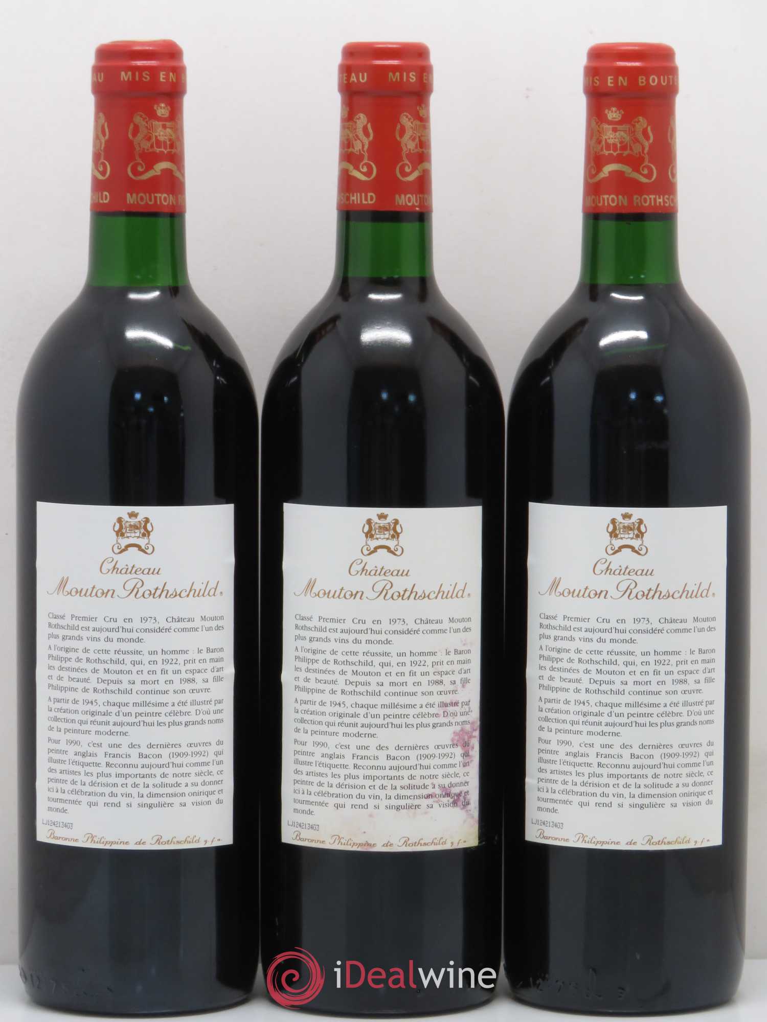 Château Mouton Rothschild 1er Grand Cru Classé 1990 - Lot de 12 bouteilles - 6
