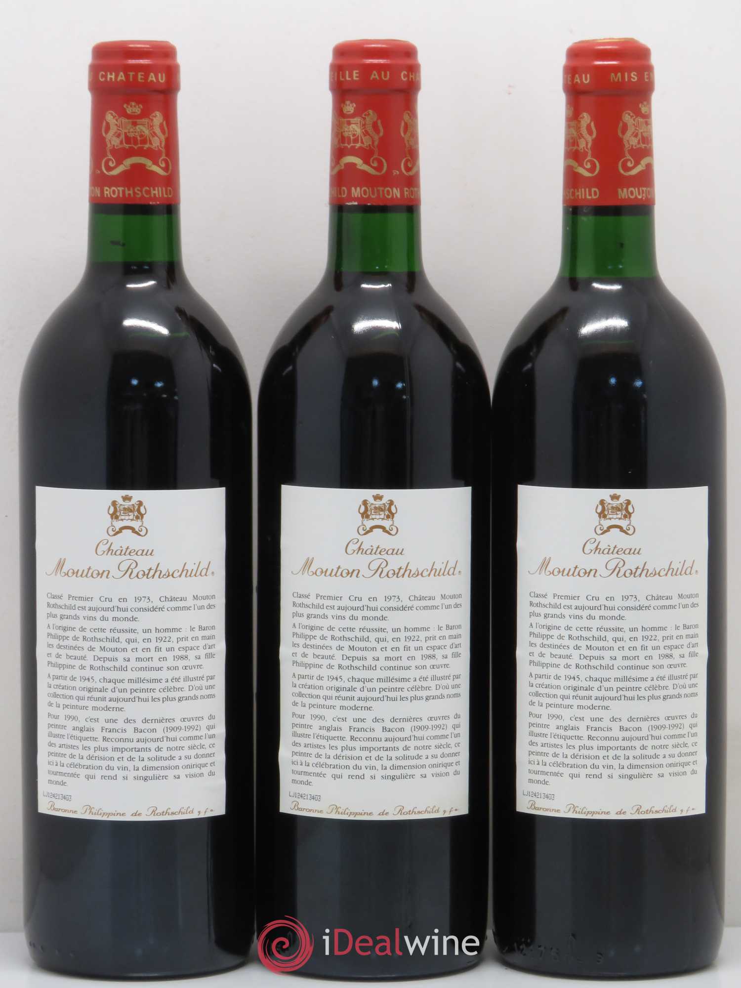 Château Mouton Rothschild 1er Grand Cru Classé 1990 - Lot de 12 bouteilles - 8
