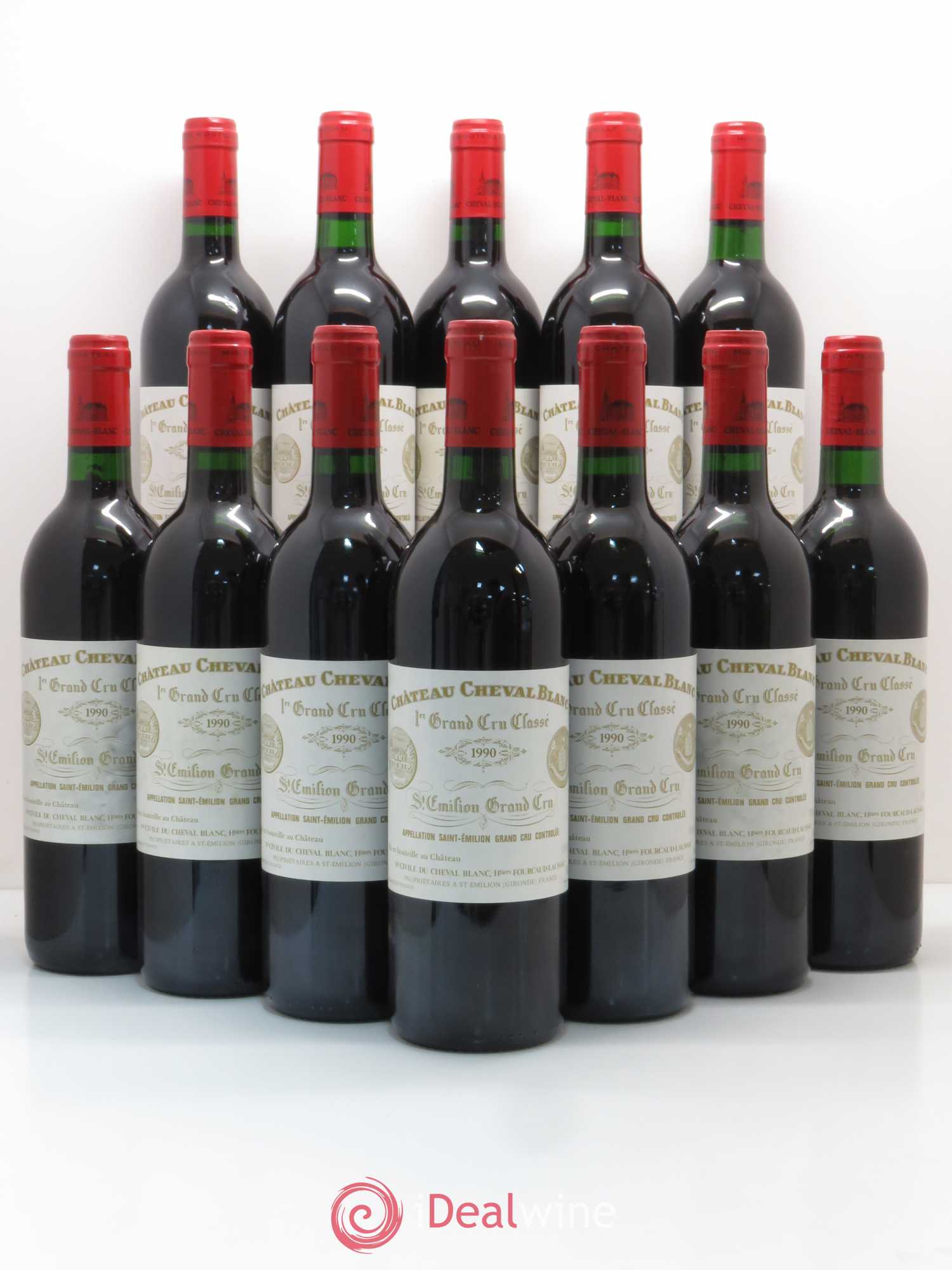 Château Cheval Blanc 1er Grand Cru Classé A 1990 - Lot de 12 bouteilles - 0
