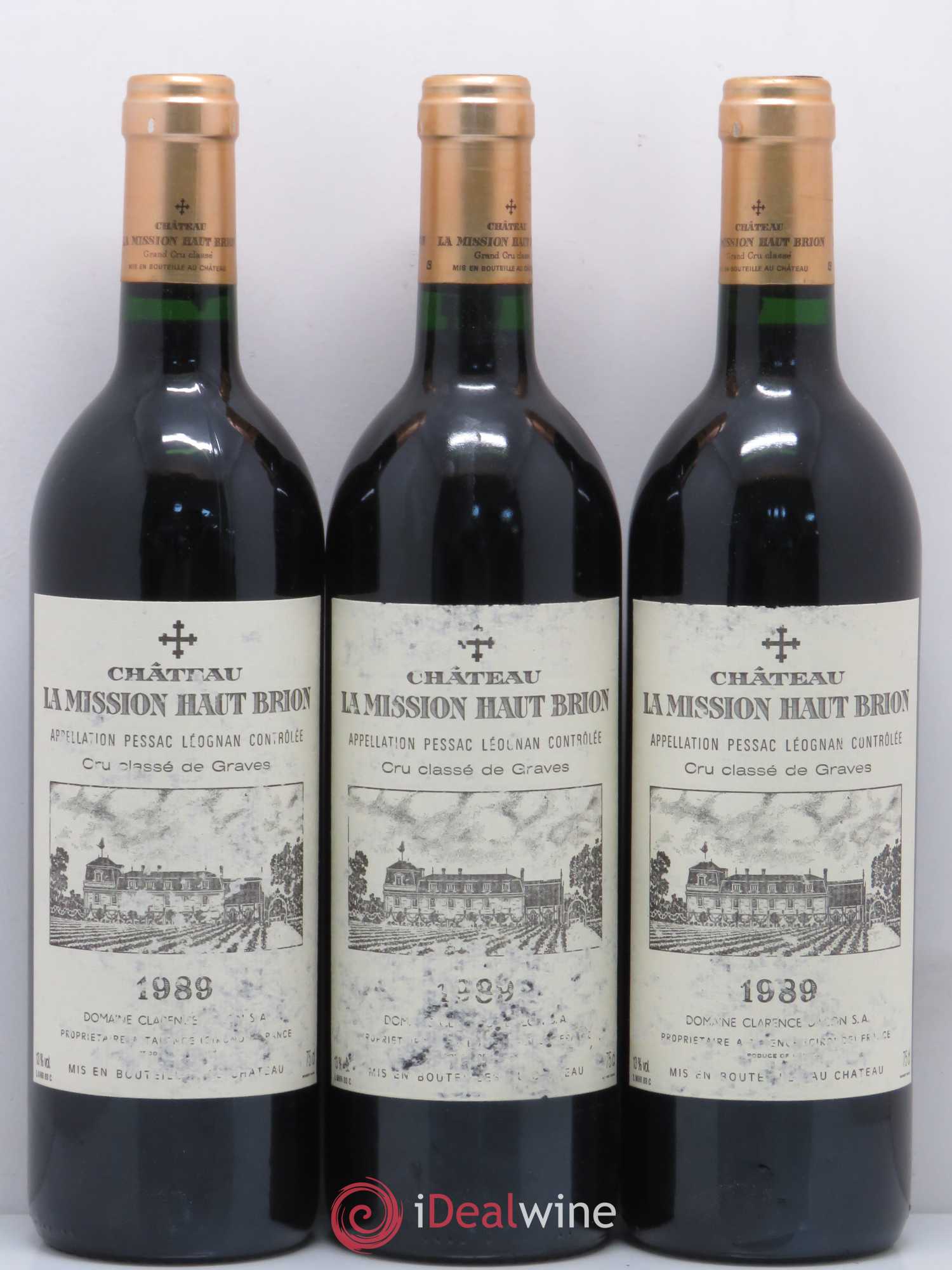 Château la Mission Haut-Brion Cru Classé de Graves 1989 - Lot de 12 bouteilles - 1