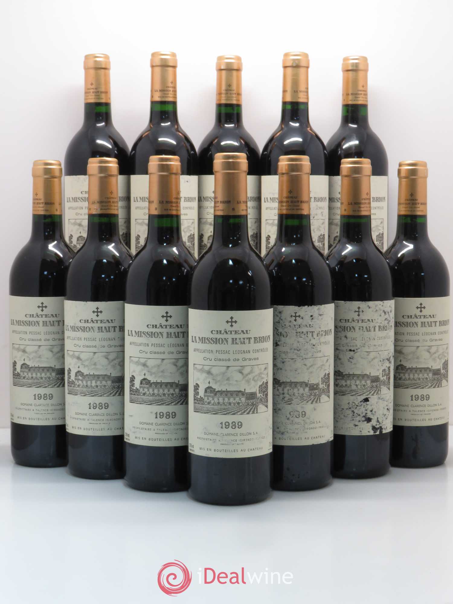 Château la Mission Haut-Brion Cru Classé de Graves 1989 - Lot de 12 bouteilles - 0