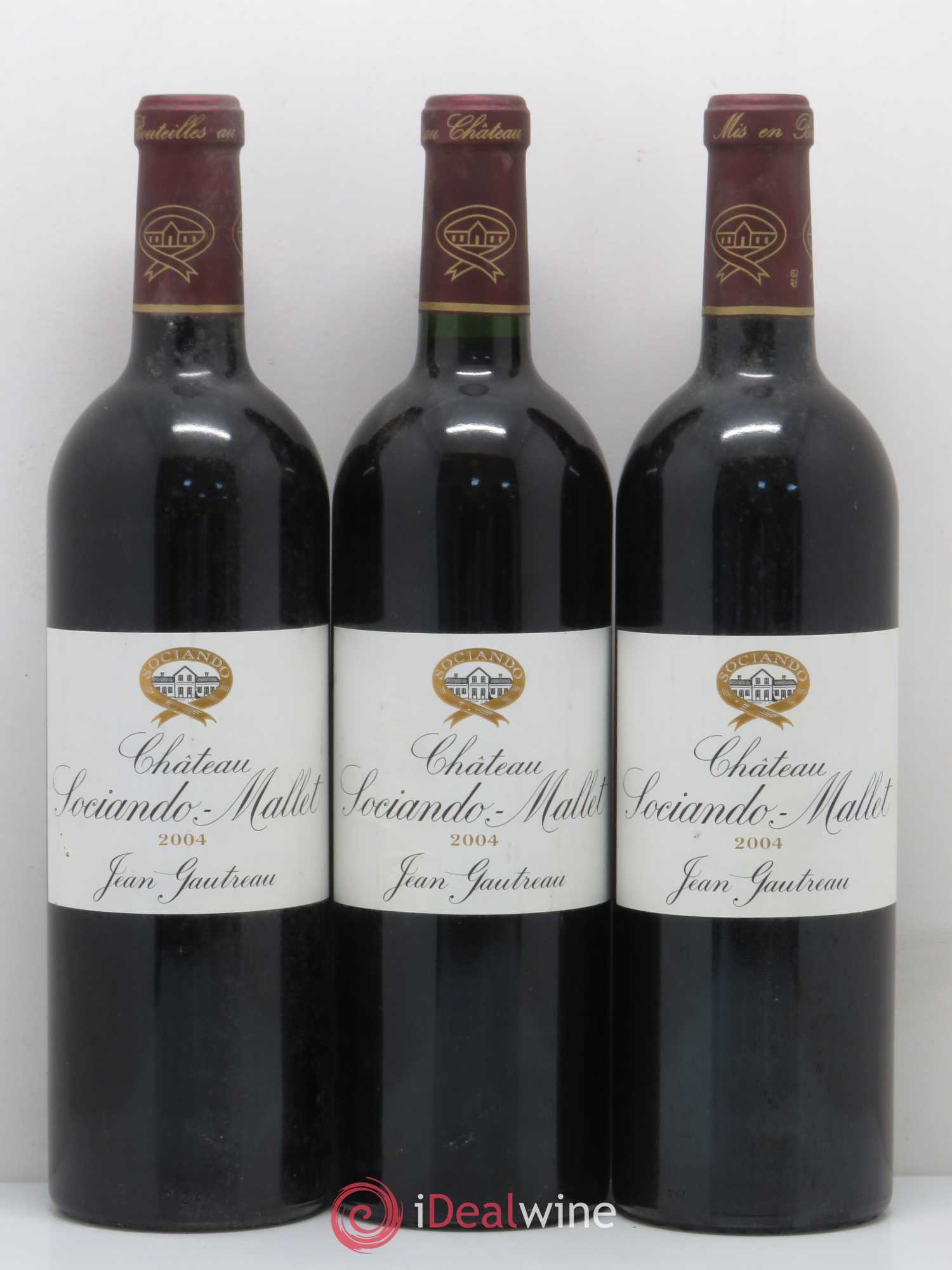 Château Sociando Mallet 2004 - Lot de 3 bouteilles - 0