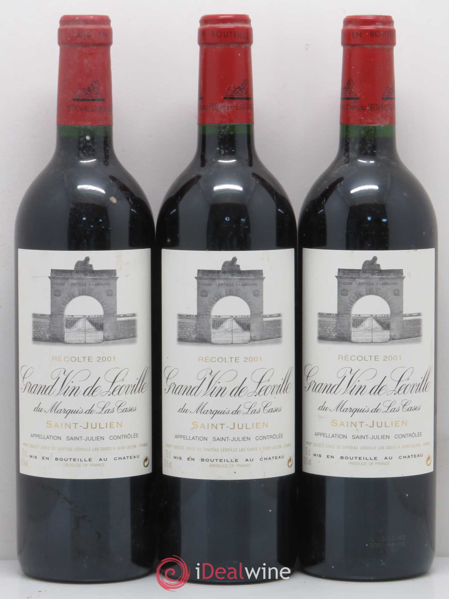 Château Léoville Las Cases 2ème Grand Cru Classé 2001 - Lot de 3 bouteilles - 0