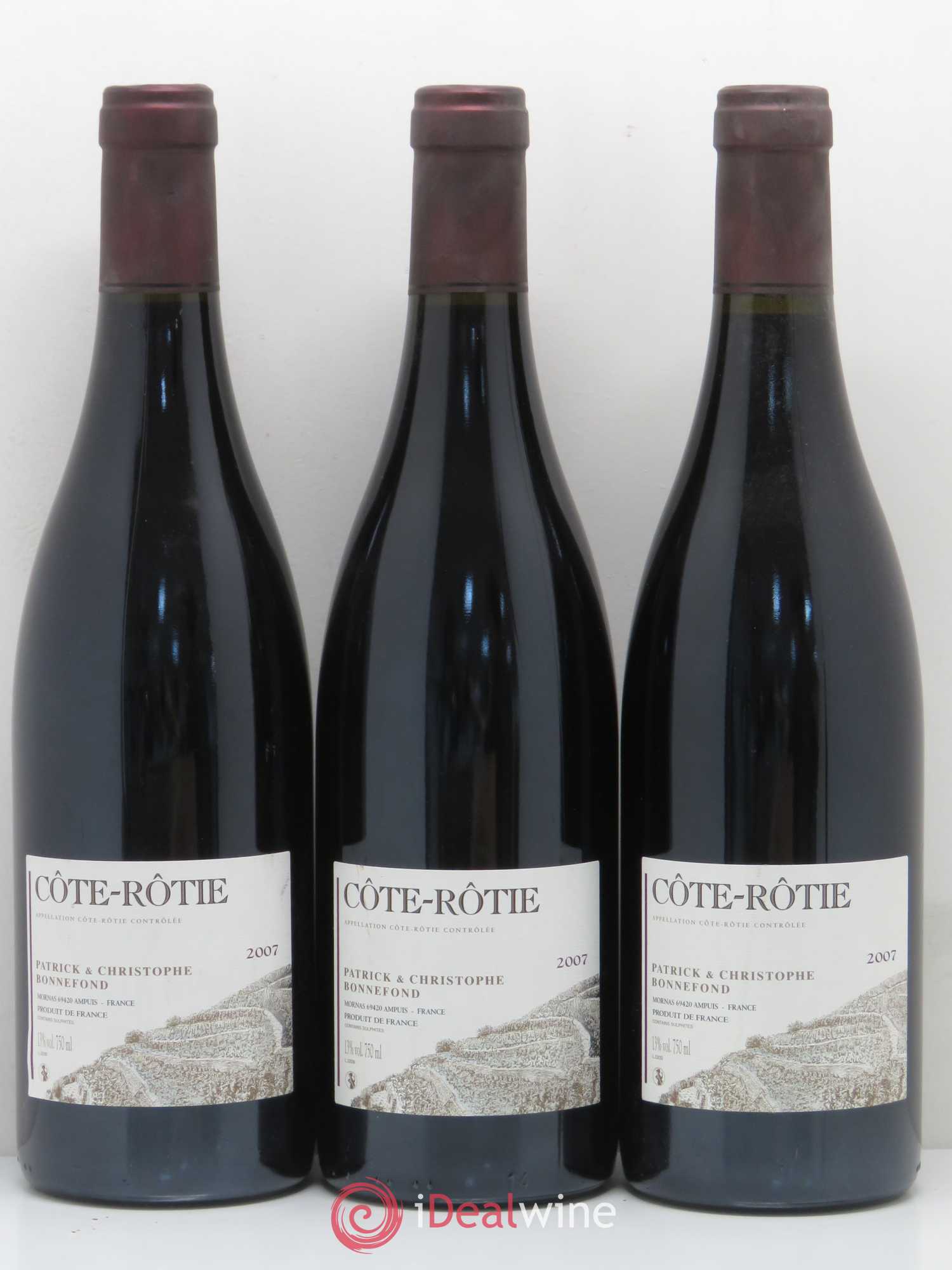 Côte-Rôtie Patrick et Christophe Bonnefond 2007 - Posten von 3 Flaschen - 0