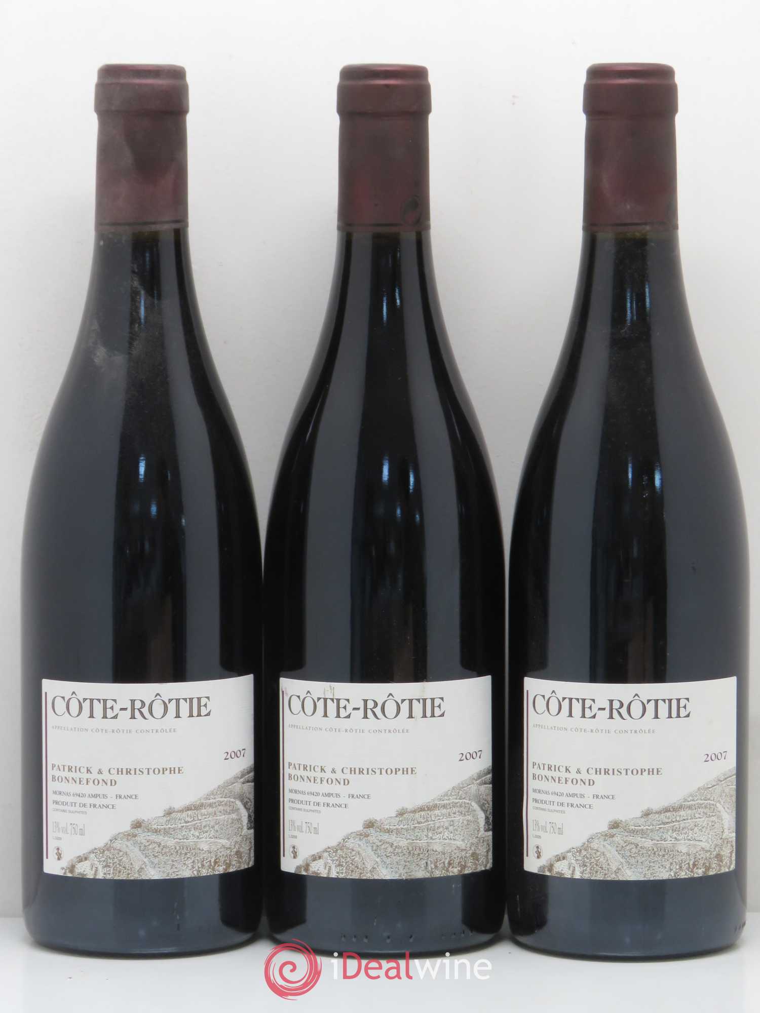 Côte-Rôtie Patrick et Christophe Bonnefond 2007 - Posten von 3 Flaschen - 0