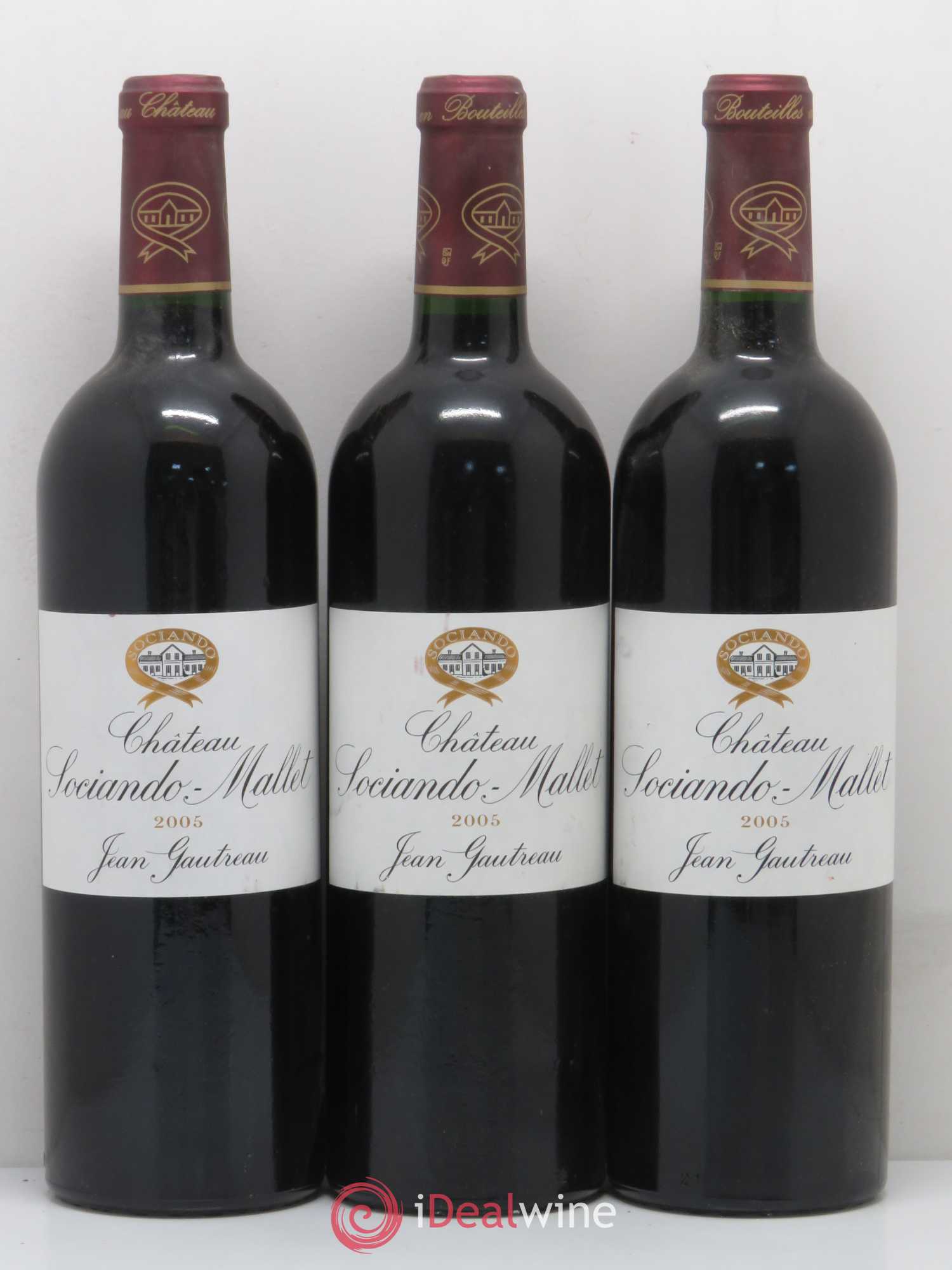 Château Sociando Mallet 2005 - Lot de 3 bouteilles - 0