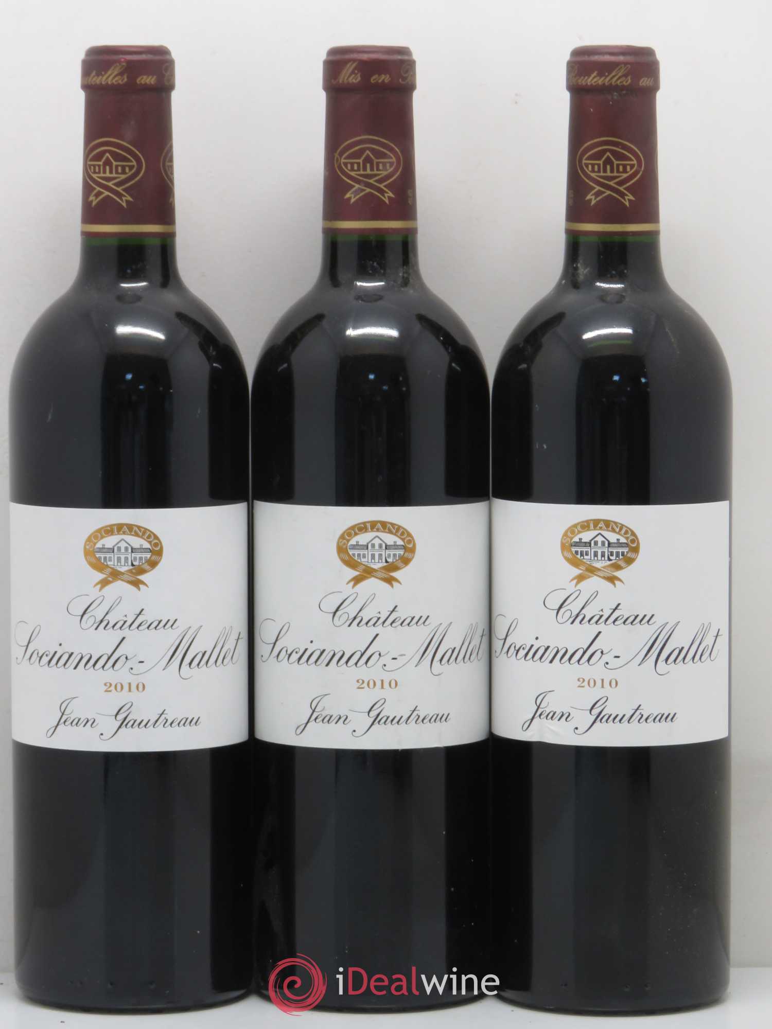 Château Sociando Mallet 2010 - Lot de 3 bouteilles - 0