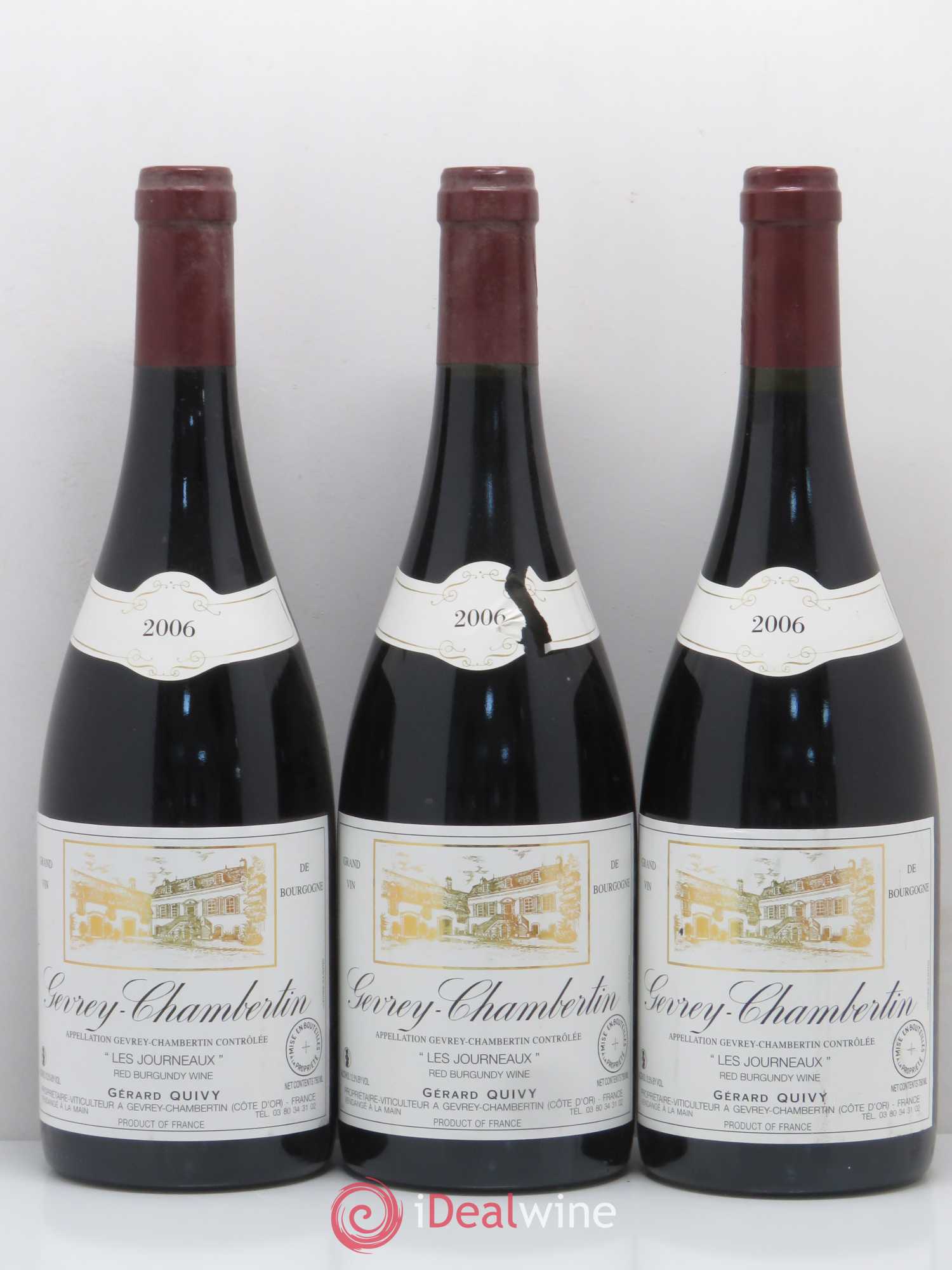 Gevrey-Chambertin Les Journeaux Gerard Quivy 2006 - Posten von 3 Flaschen - 0