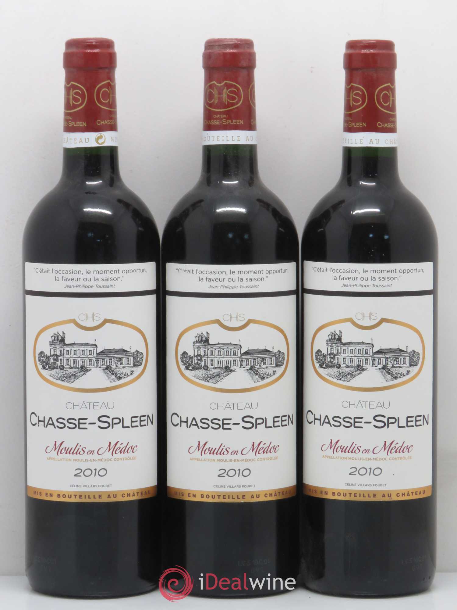 Château Chasse Spleen 2010 - Lot de 3 bouteilles - 0