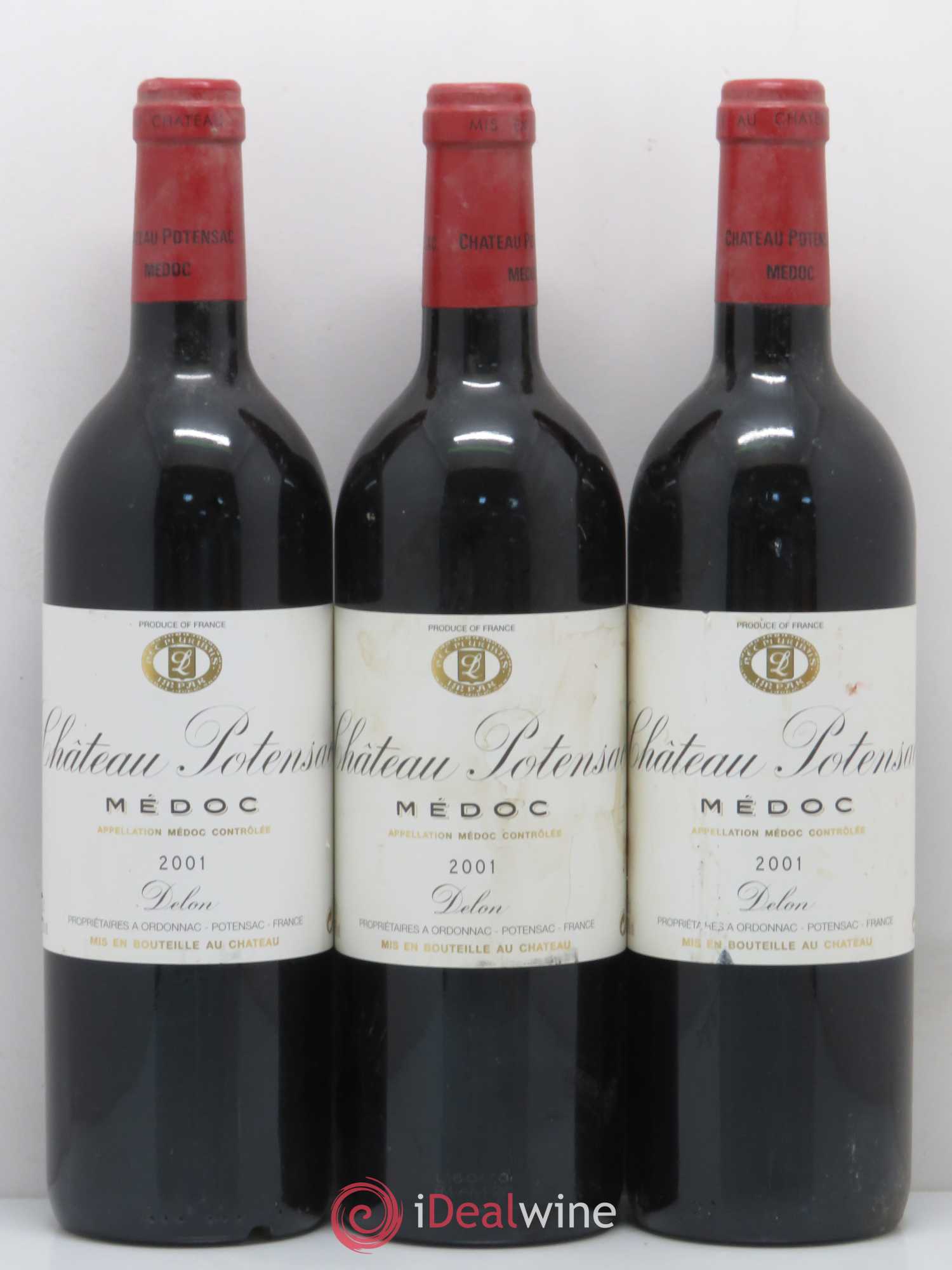 Château Potensac 2001 - Lot de 3 bouteilles - 0