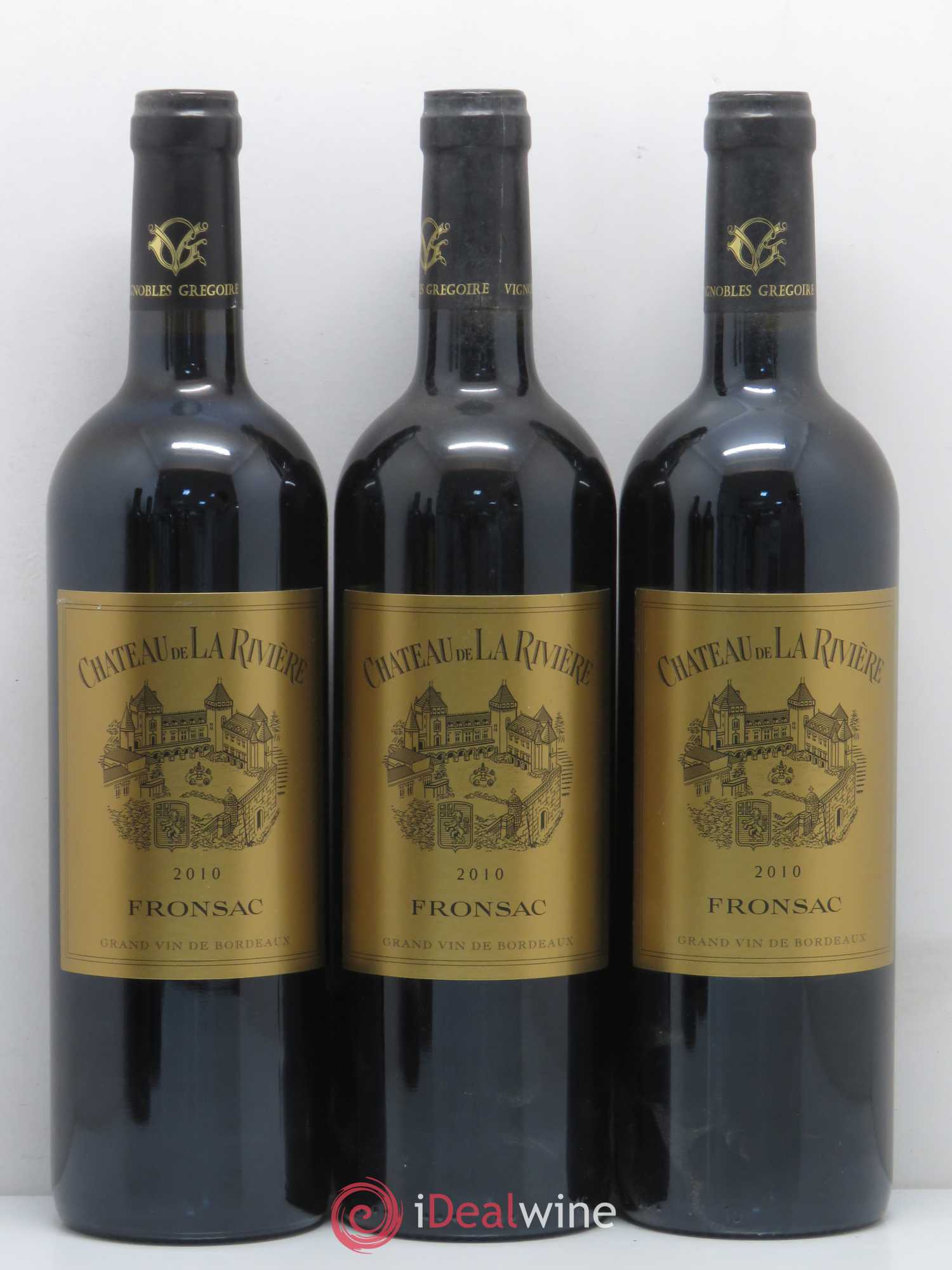 Château de La Rivière 2010 - Posten von 5 Flaschen - 1