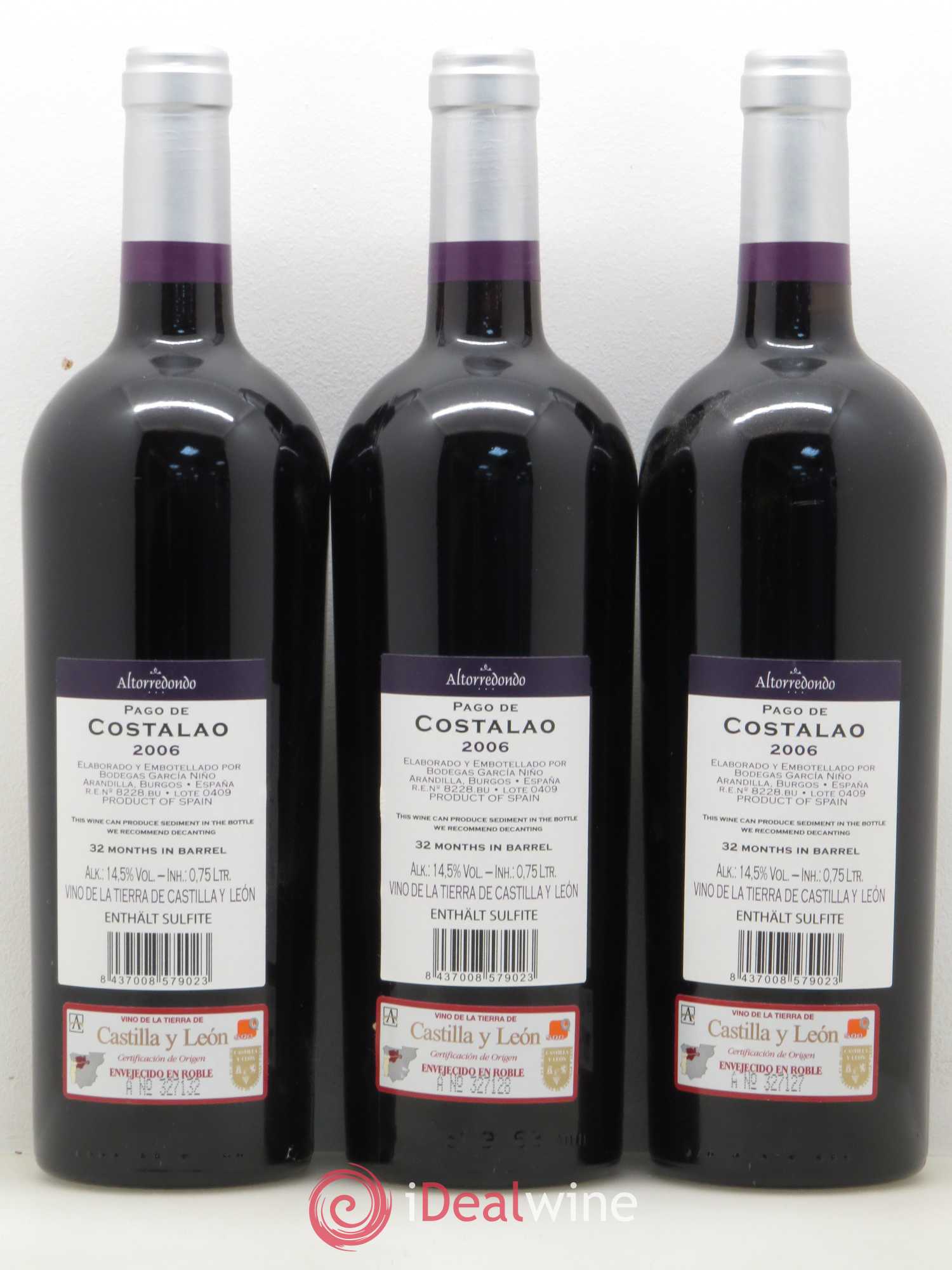Espagne Altorredondo Pago de Costalao Tempranillo 2006 - Posten von 3 Flaschen - 1