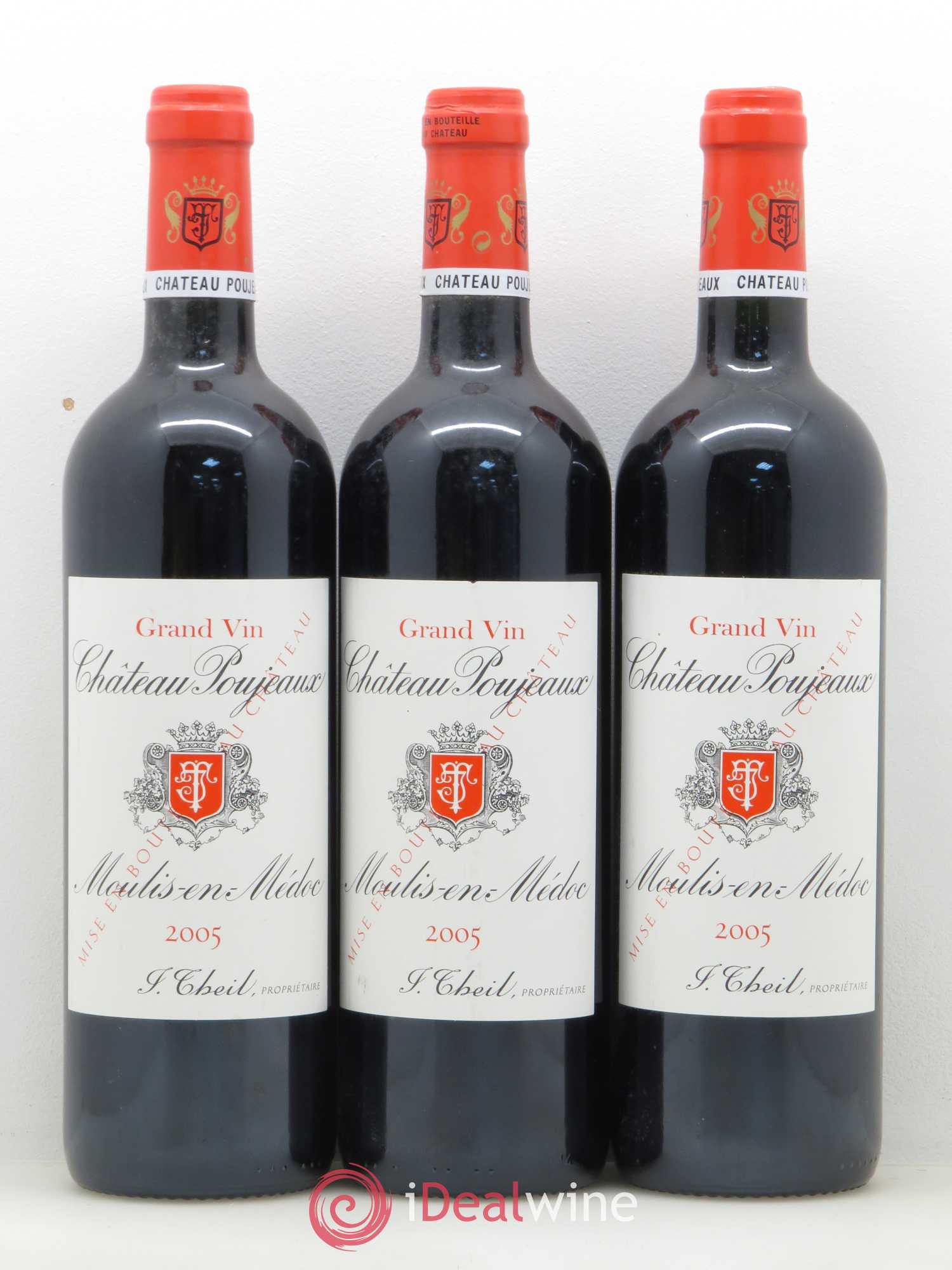 Château Poujeaux 2005 - Lot de 3 bouteilles - 0