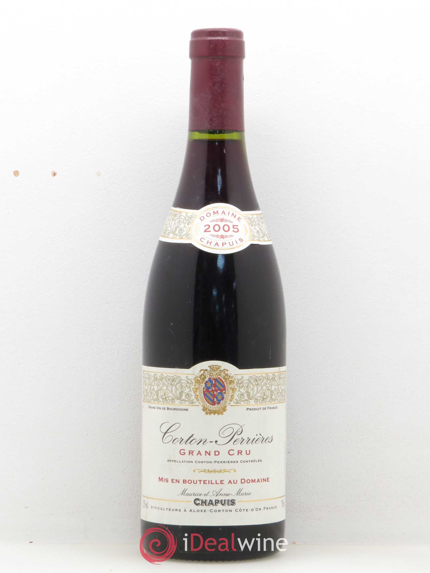 Corton Grand Cru Perrieres Domaine Chapuis 2005 - Lot de 1 bouteille - 0