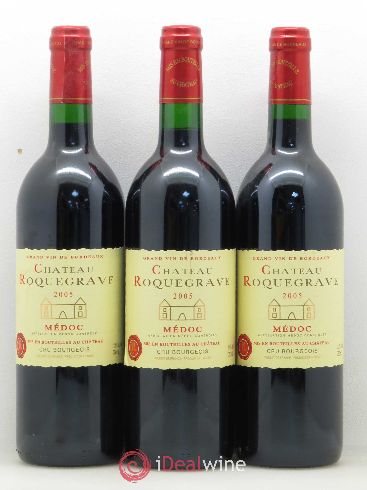 Médoc Château Roquegrave (sans prix de réserve) 2005 - Posten von 5 Flaschen - 1