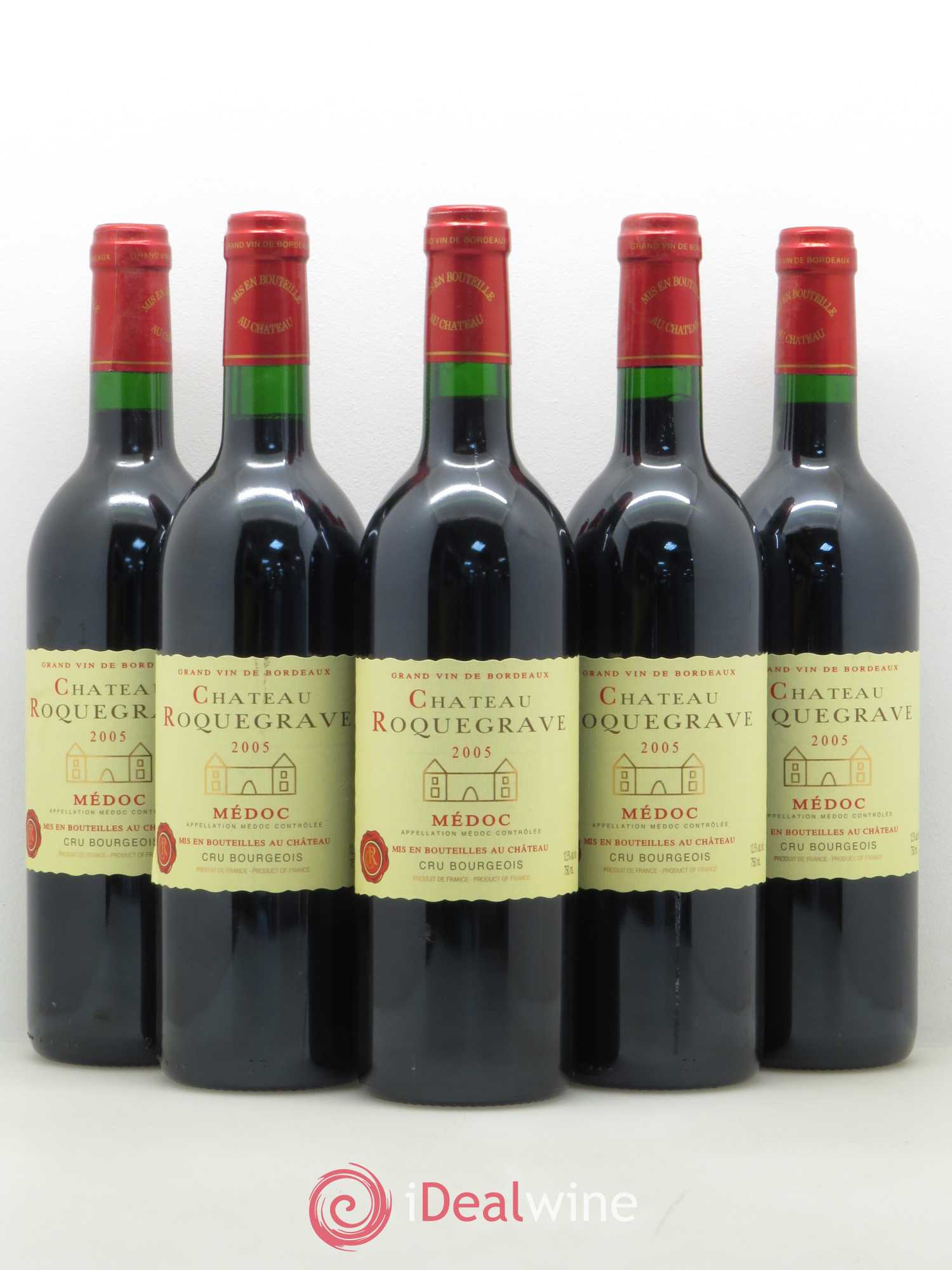 Médoc Château Roquegrave (sans prix de réserve) 2005 - Posten von 5 Flaschen - 0