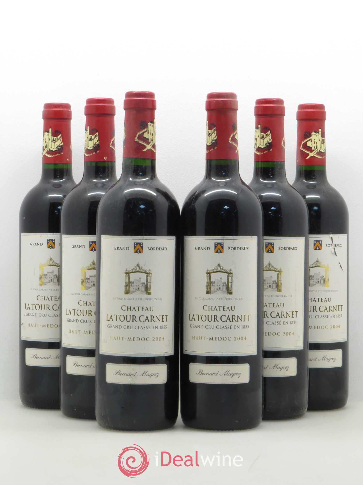 Château la Tour Carnet 4ème Grand Cru Classé 2004 - Lot de 6 bouteilles - 0