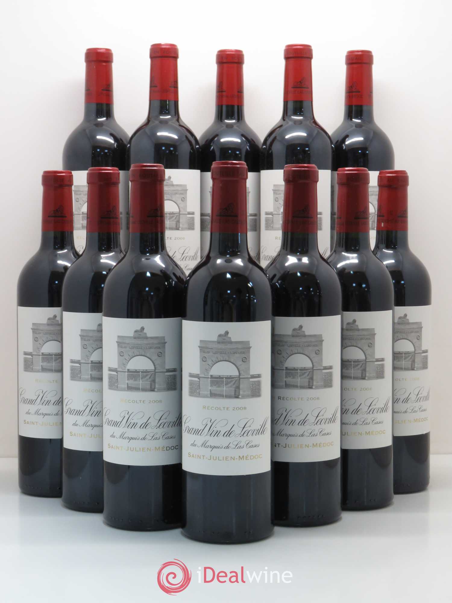 Château Léoville Las Cases 2ème Grand Cru Classé 2008 - Lot de 12 bouteilles - 0