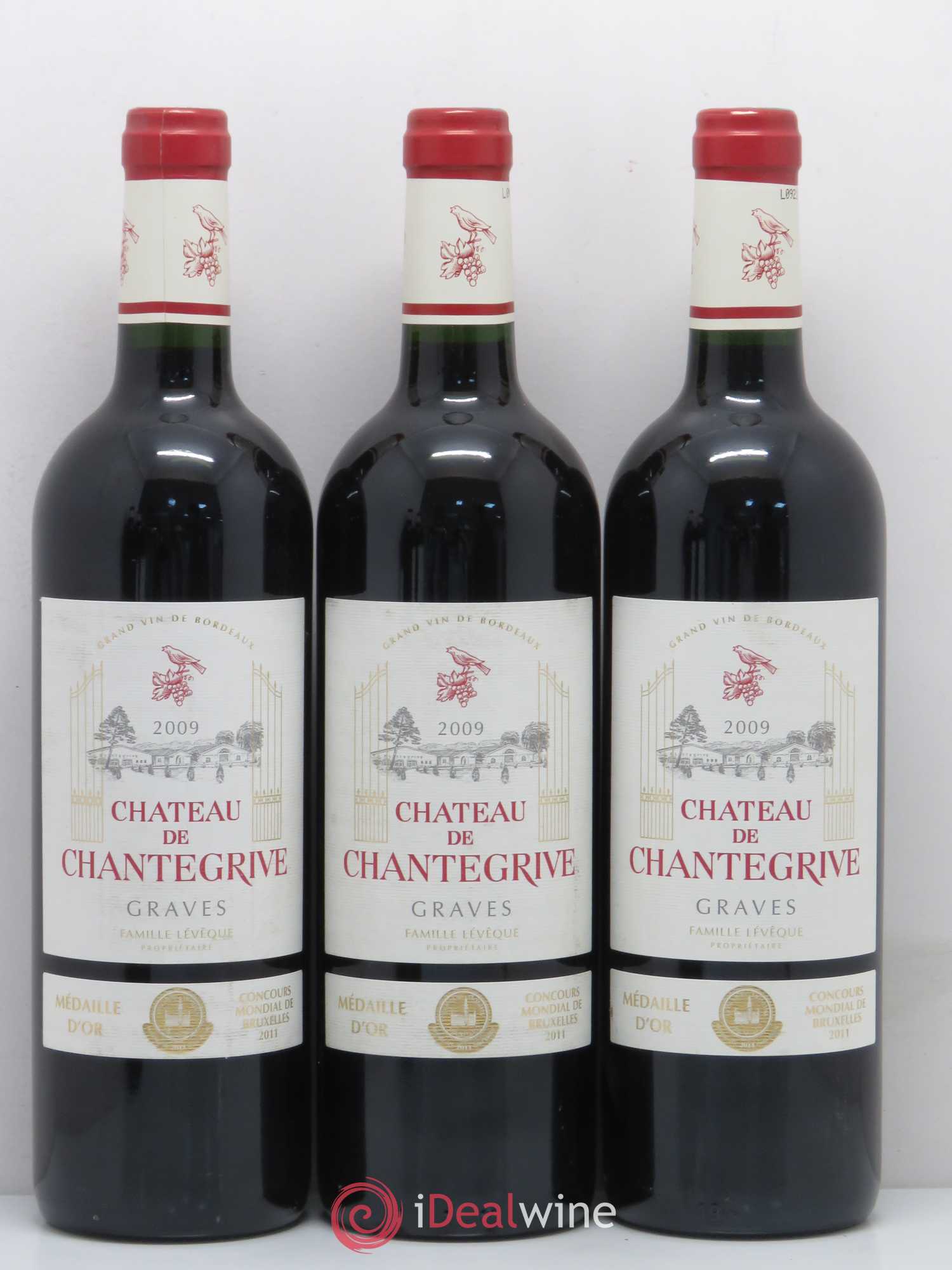 Château de Chantegrive 2009 - Lot de 5 bouteilles - 1