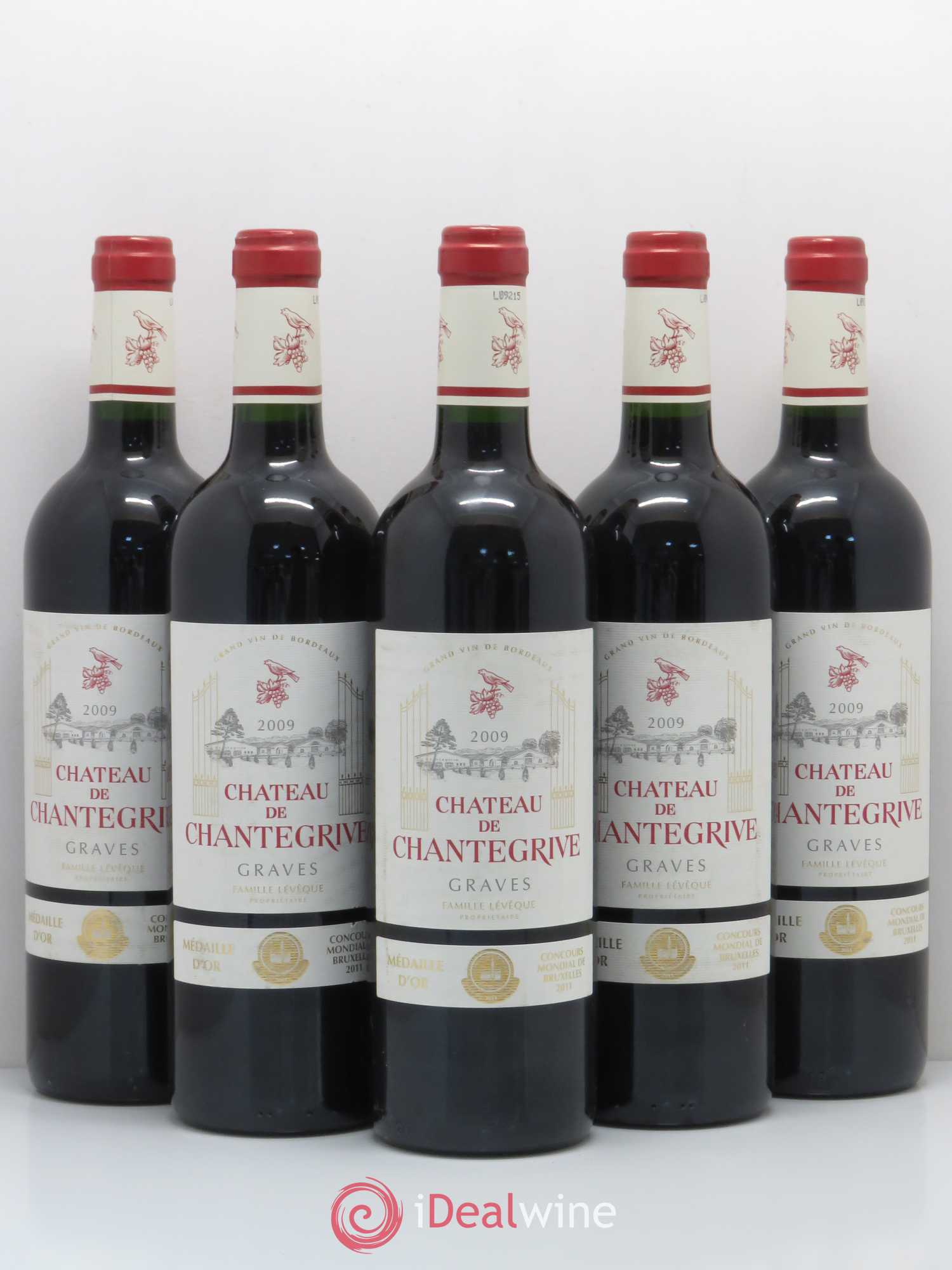 Château de Chantegrive 2009 - Lot de 5 bouteilles - 0