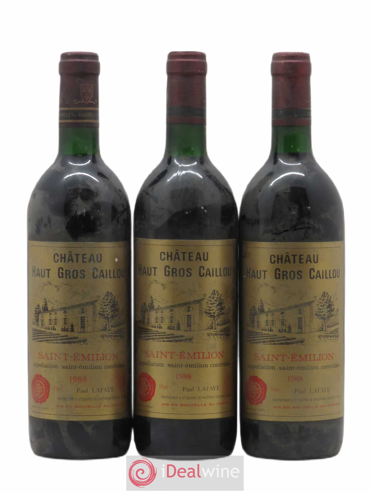 Château Haut Gros Caillou (sans prix de réserve) 1988 - Lot de 3 bouteilles - 0